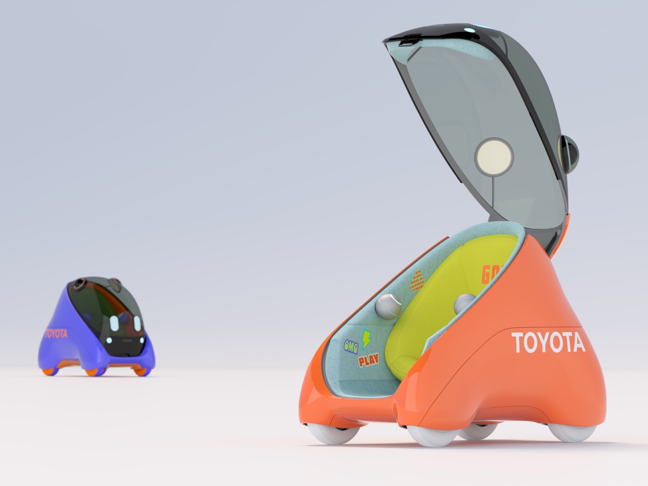 Toyota，Fully autonomous electric concept car，MOBI，children，