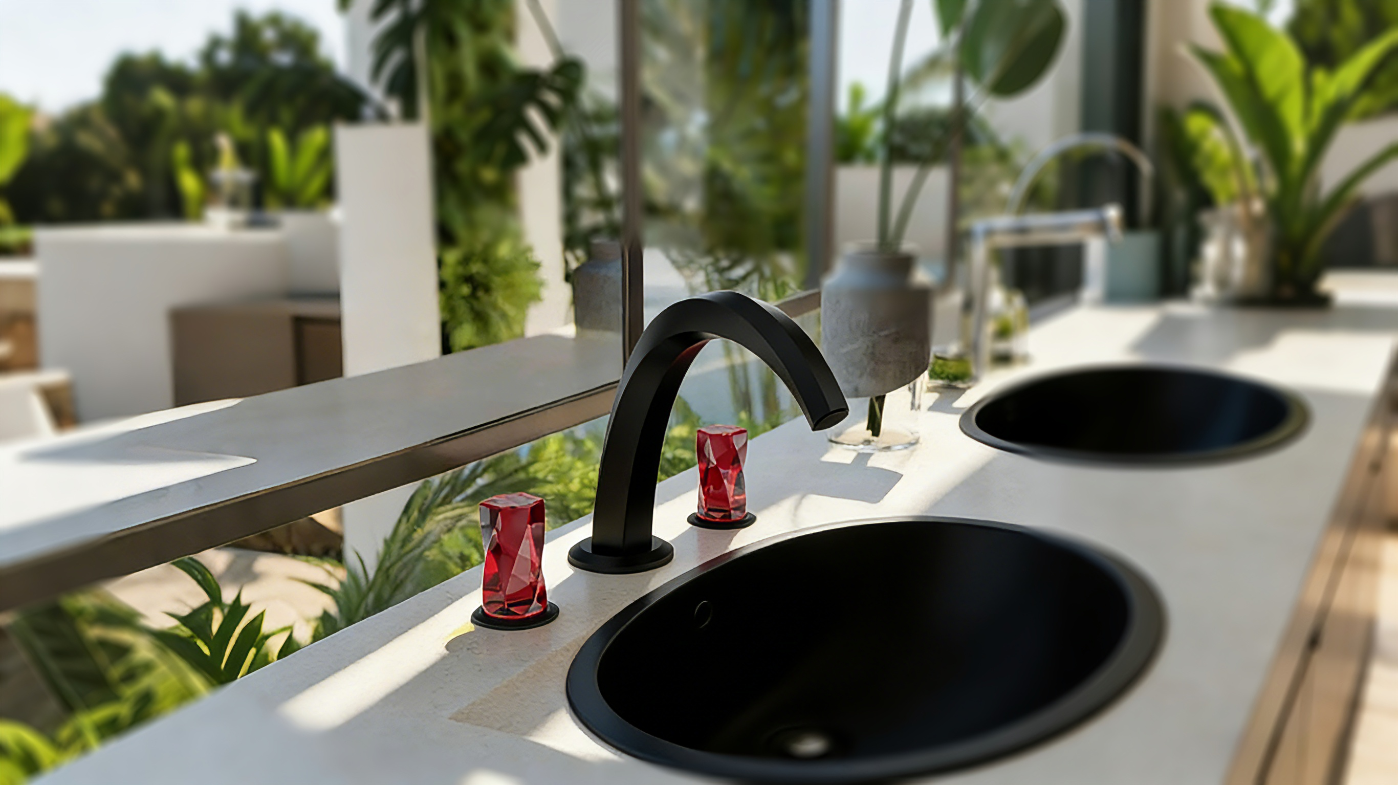 Split faucet; Crystal; Light Luxury，