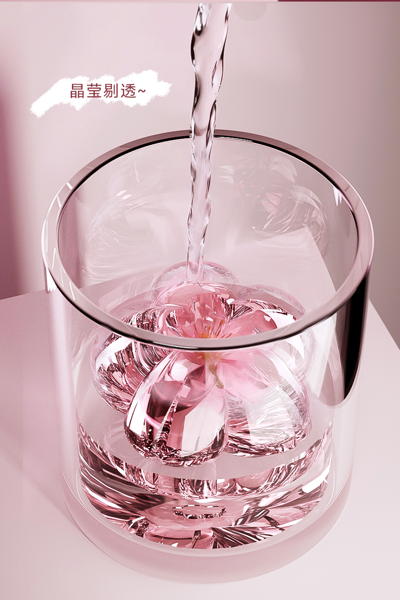 Sakura shape，Pink Summer，Easy to add water，Good demoulding，Two balls，Stackable，Long time does not melt，Lebo Lebo，