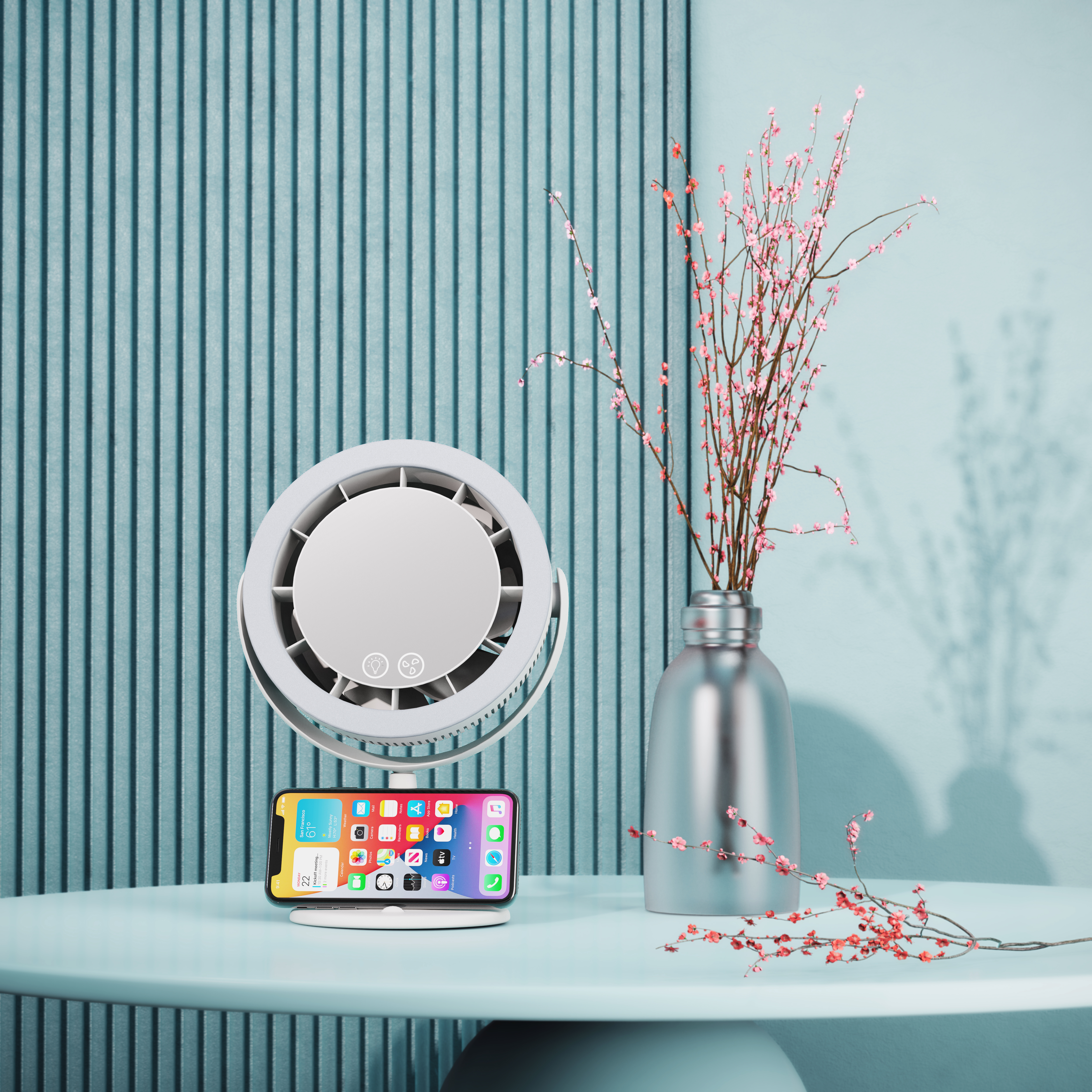 Fan makeup mirror，A beauty care，