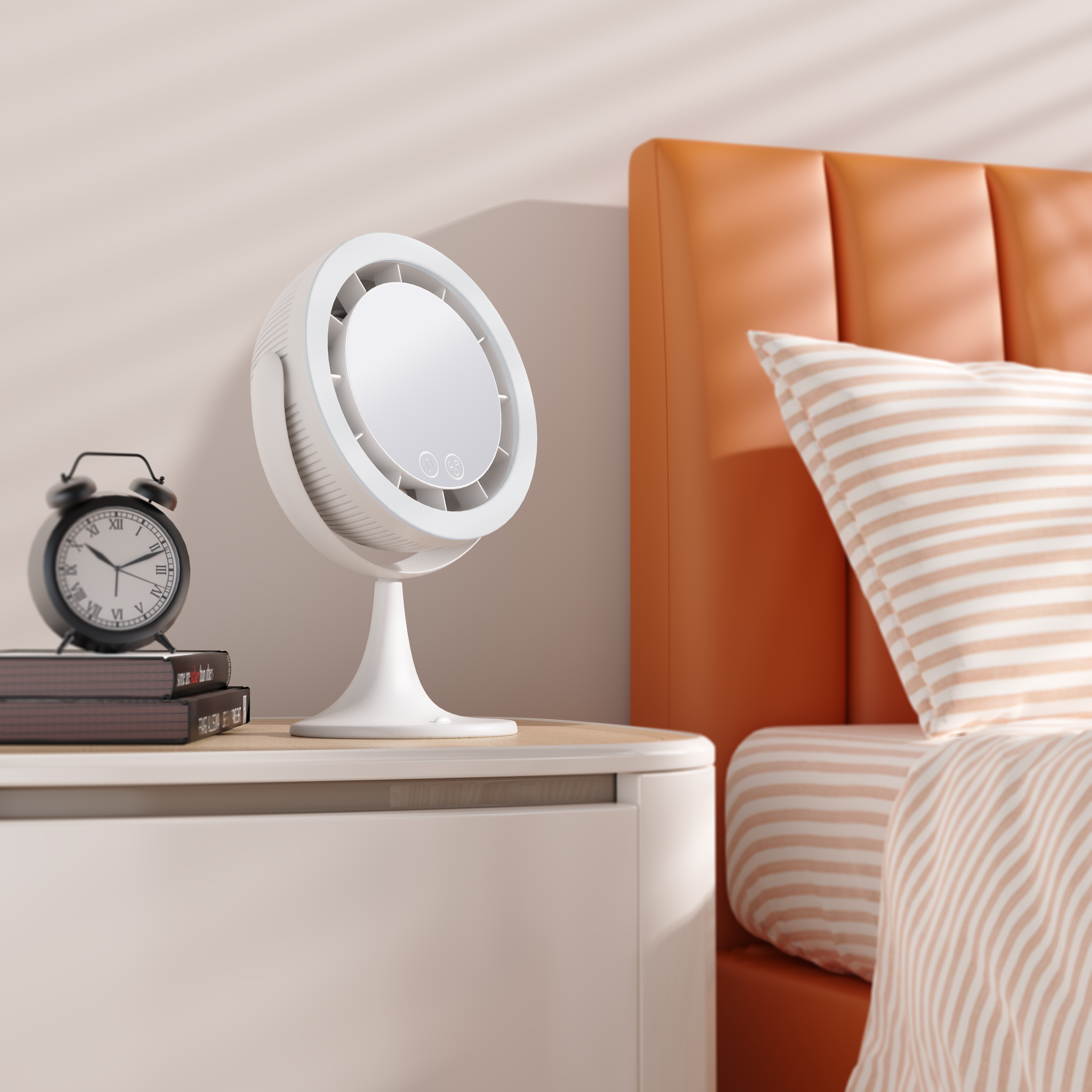 Fan makeup mirror，A beauty care，