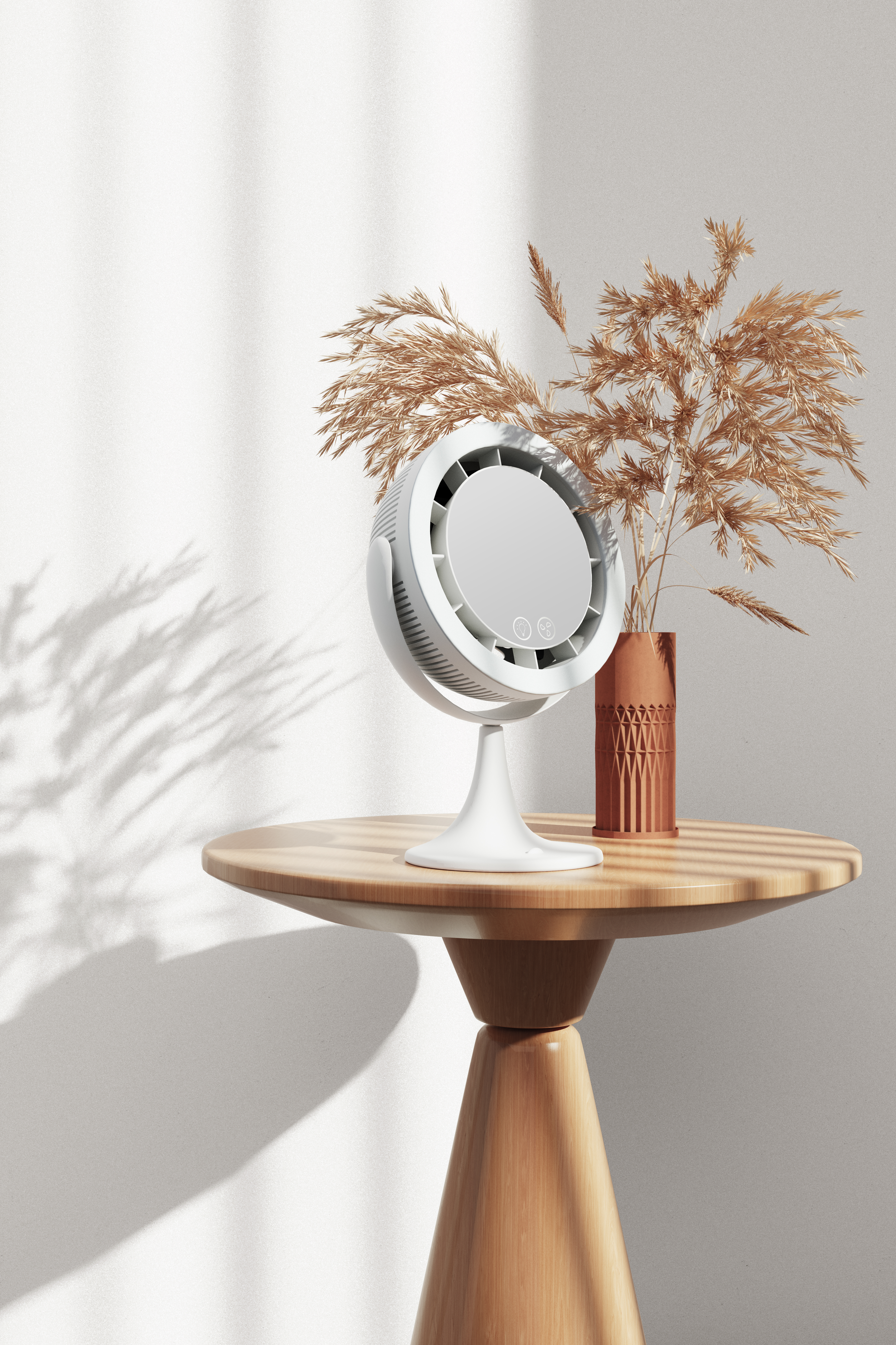 Fan makeup mirror，A beauty care，