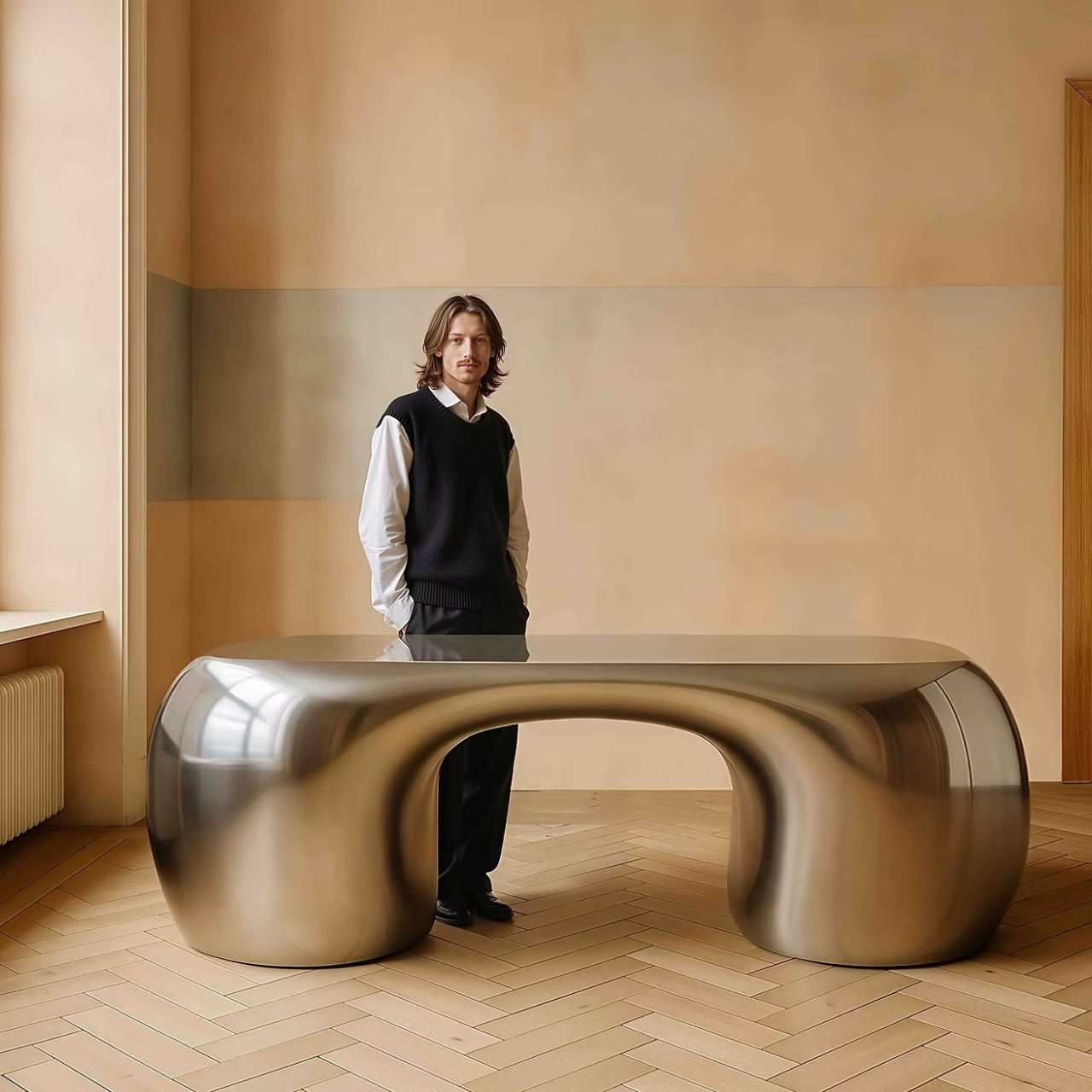 Arnardo Desk，desk，furniture，Artwork，