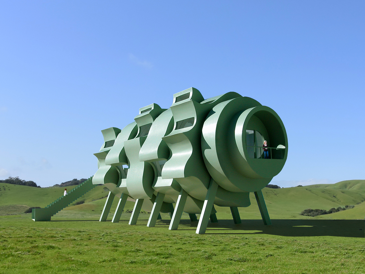 Five-section rotating concept house，conceptual design，environmental design，house，