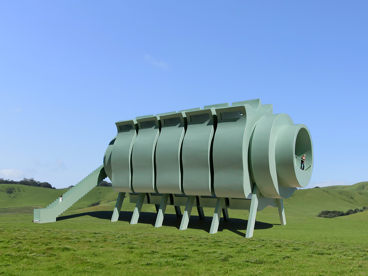 Five-section rotating concept house，conceptual design，environmental design，house，