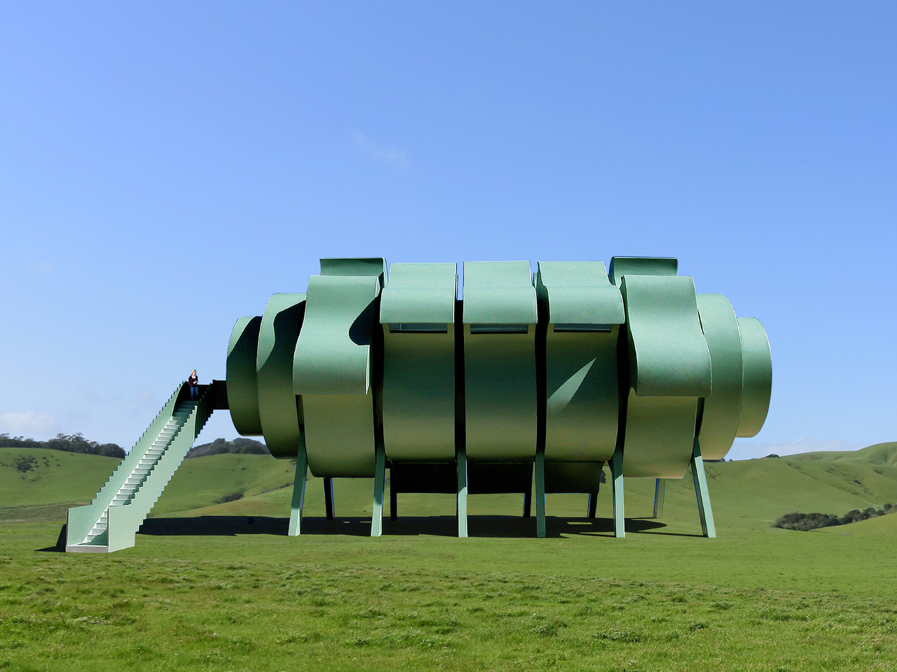 Five-section rotating concept house，conceptual design，environmental design，house，