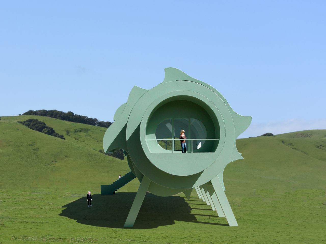 Five-section rotating concept house，conceptual design，environmental design，house，