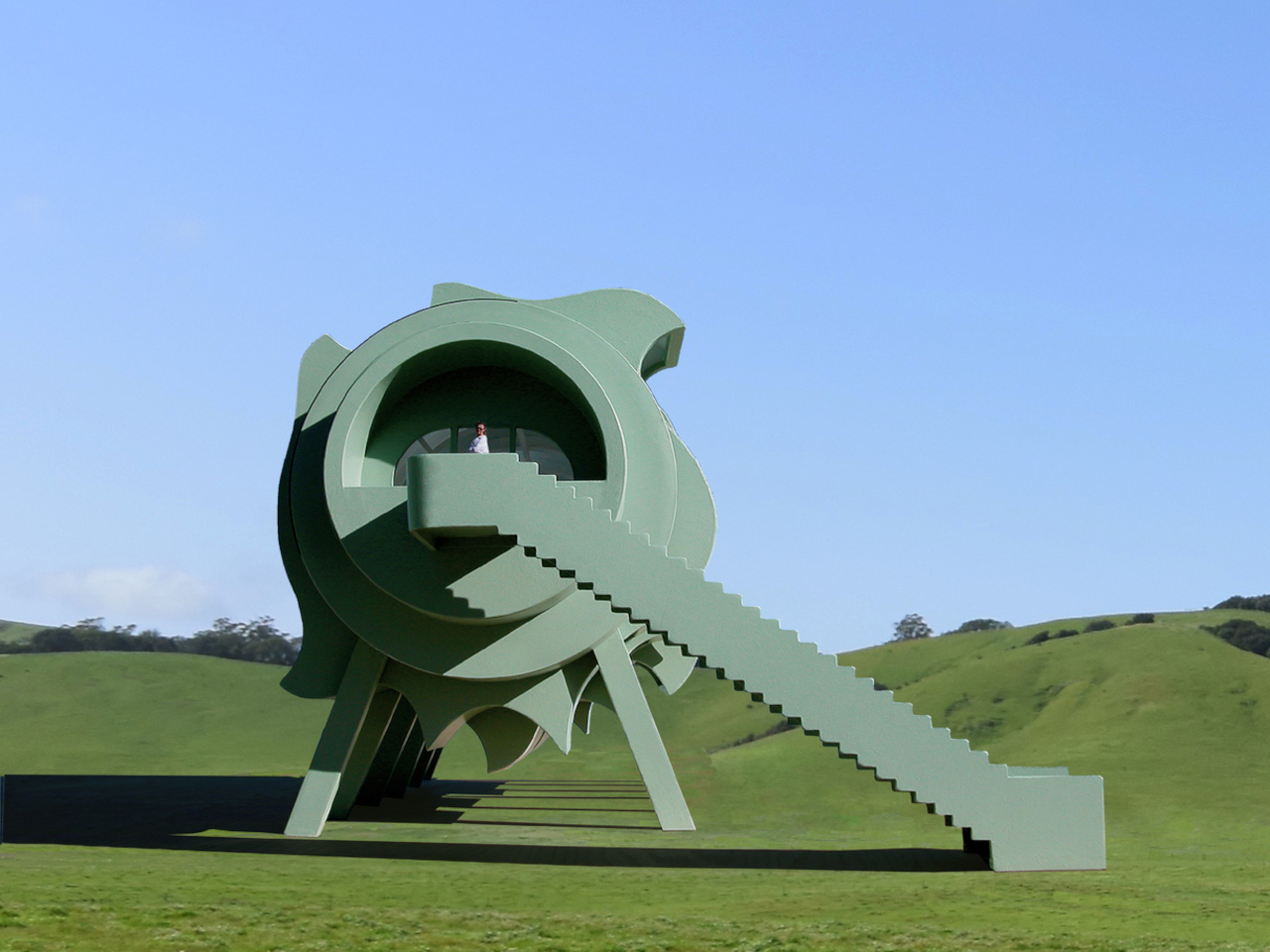 Five-section rotating concept house，conceptual design，environmental design，house，