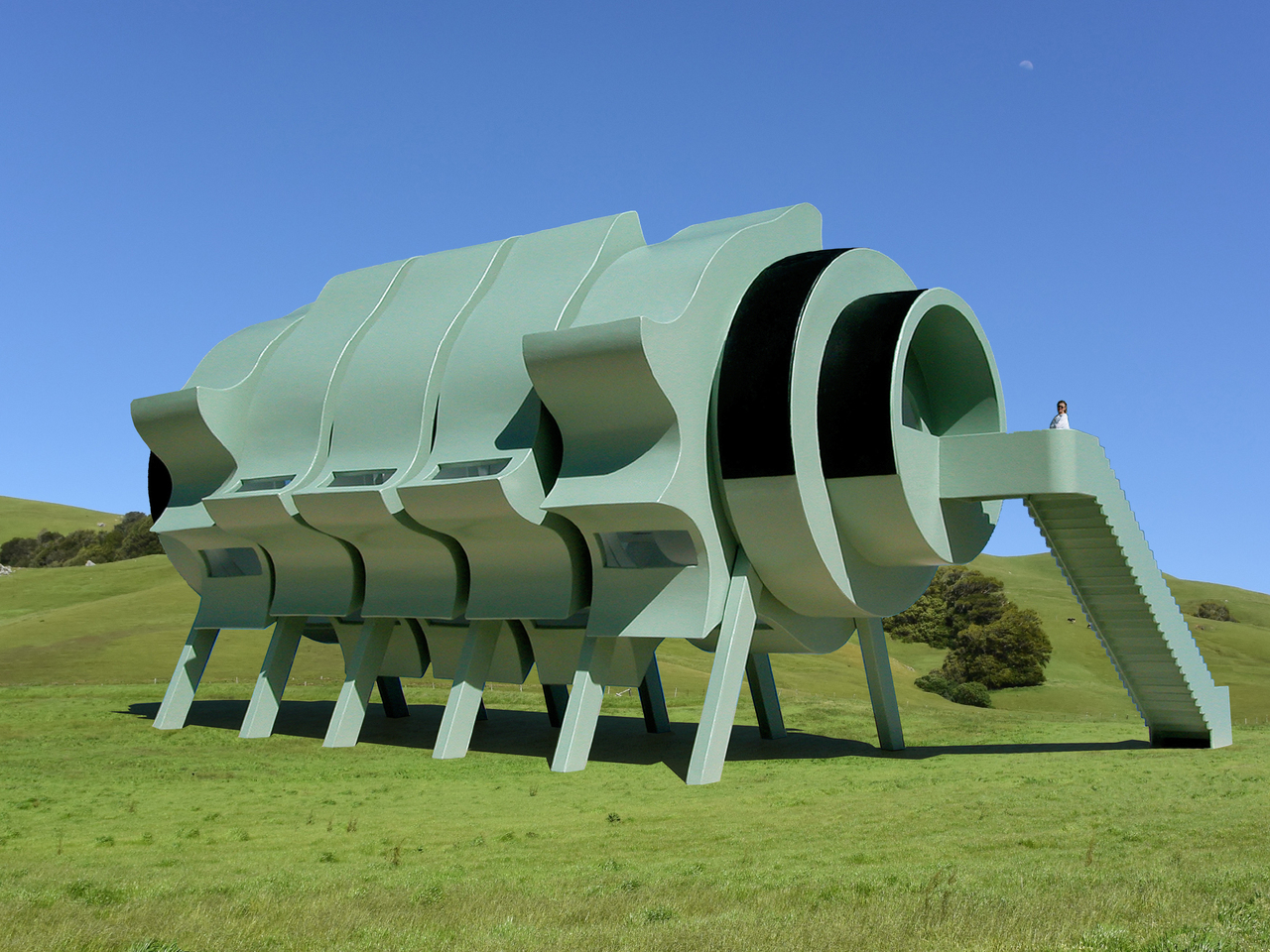 Five-section rotating concept house，conceptual design，environmental design，house，