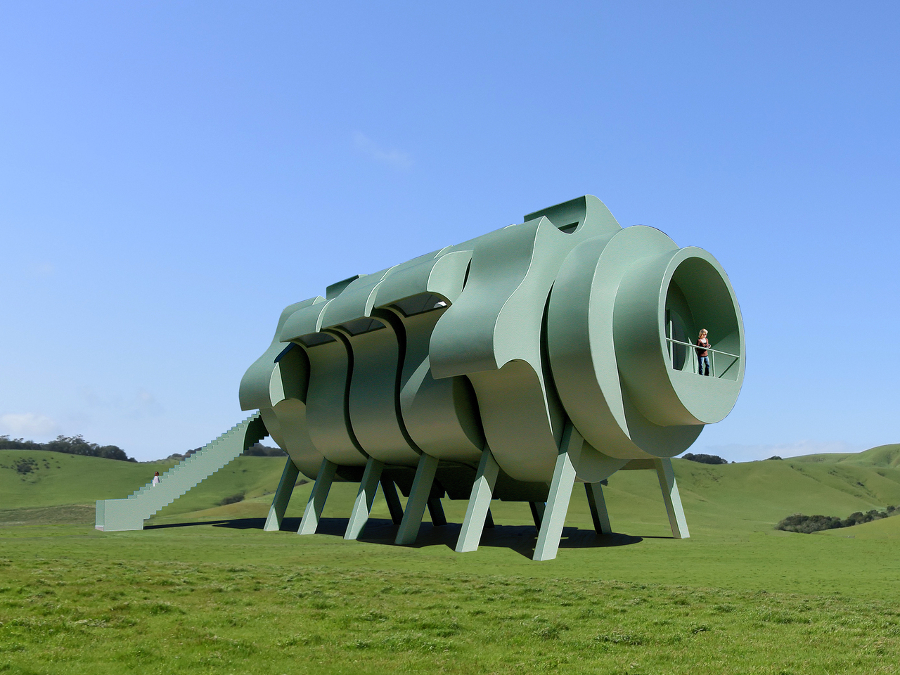 Five-section rotating concept house，conceptual design，environmental design，house，