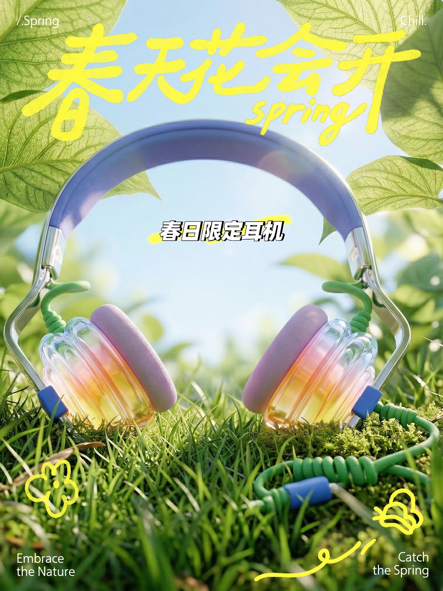 Headphones, donut lights, tide play，