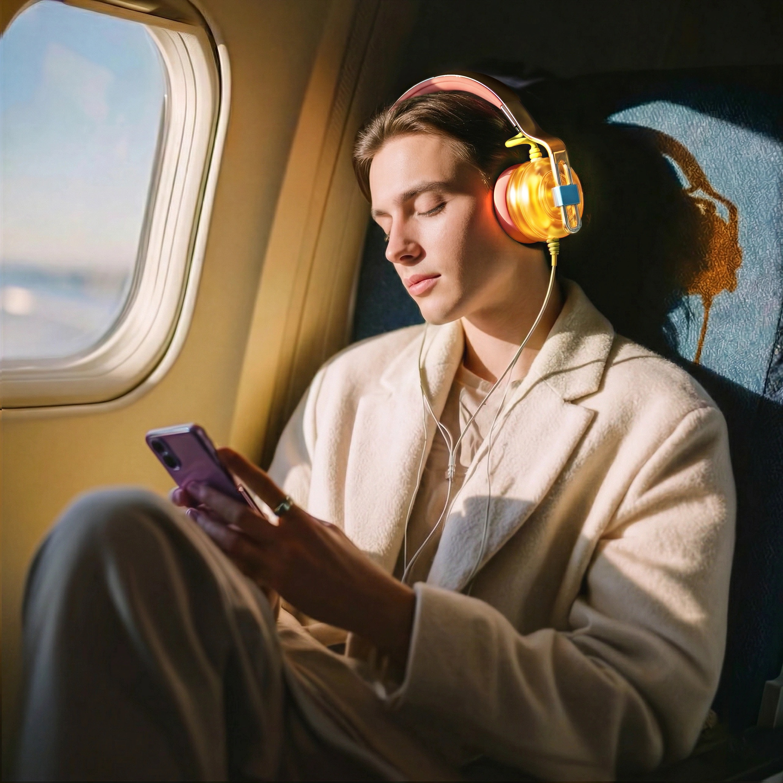 Headphones, donut lights, tide play，