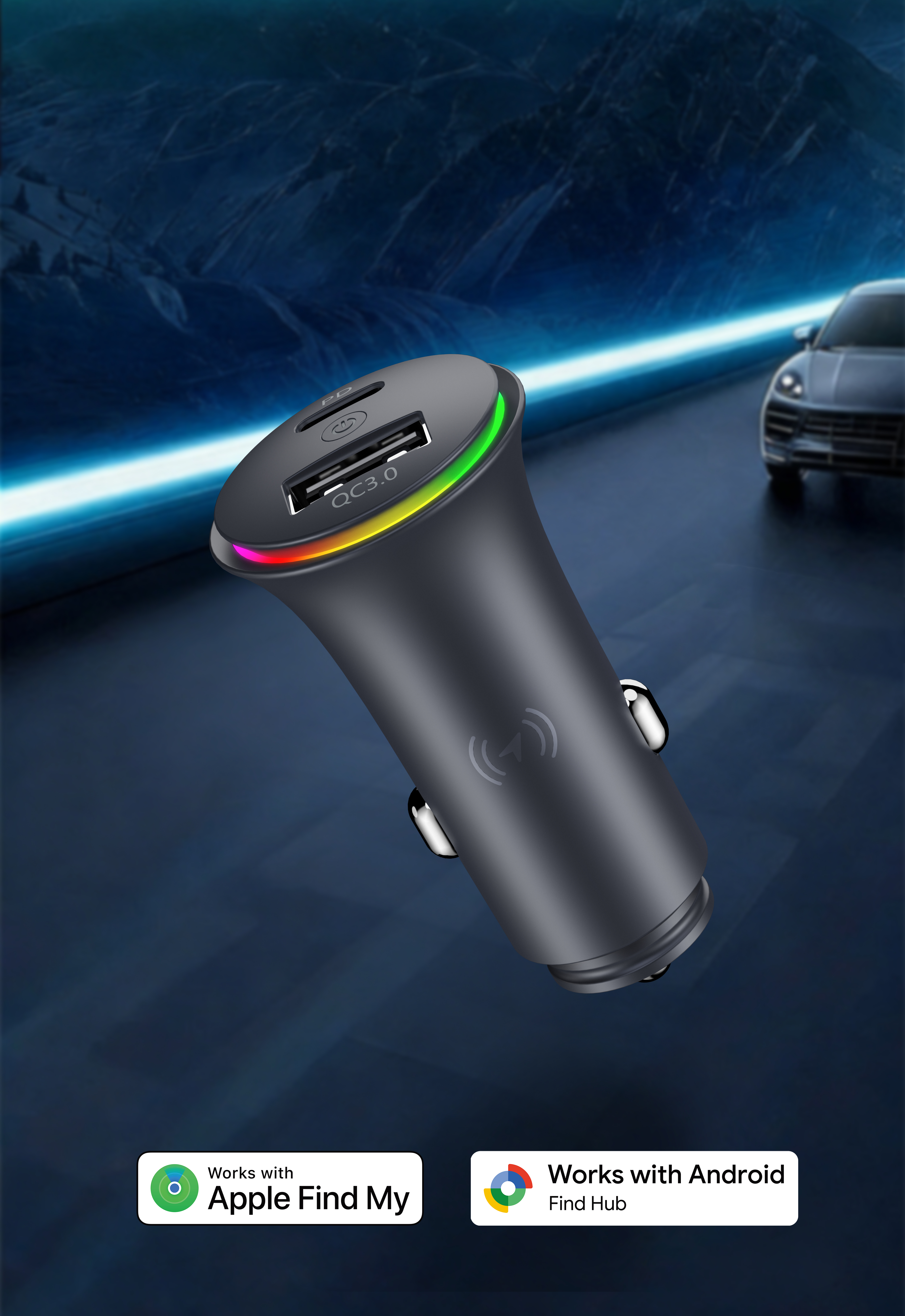 Car charger with tracking locator，
