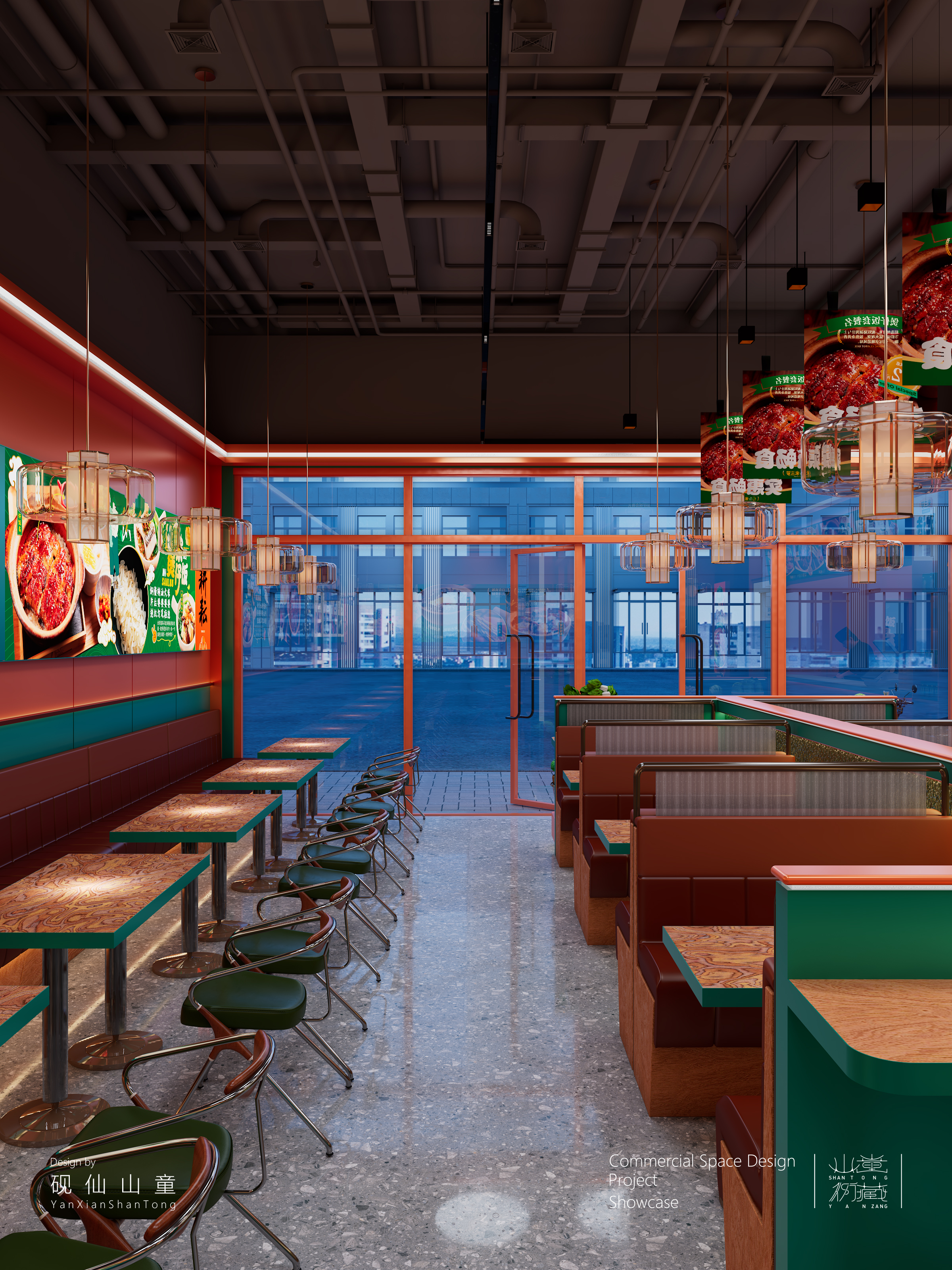 Restaurant chain，Si design，SI，Exclusive store design，design sketch，Store design ，Claypot rice，Commercial space design，