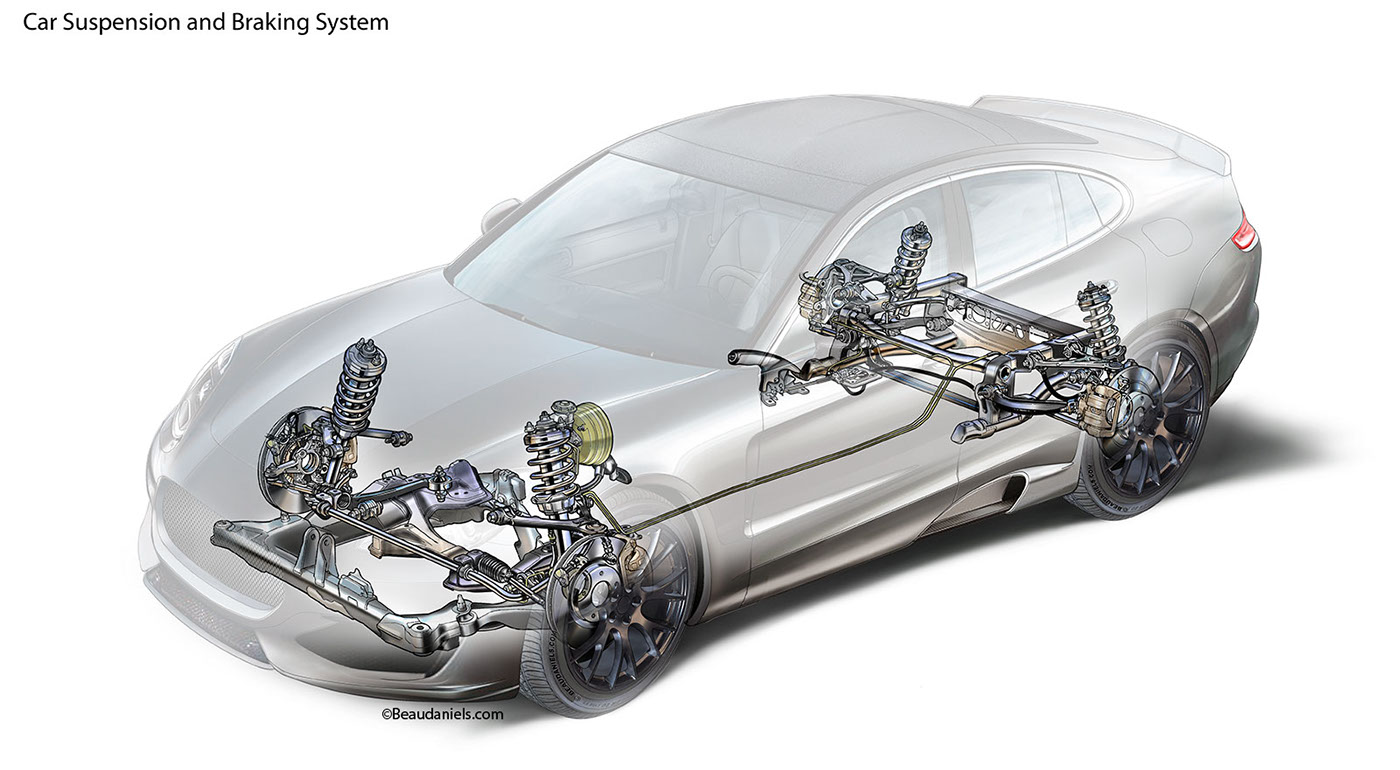 anatomical drawing，automobile，system，