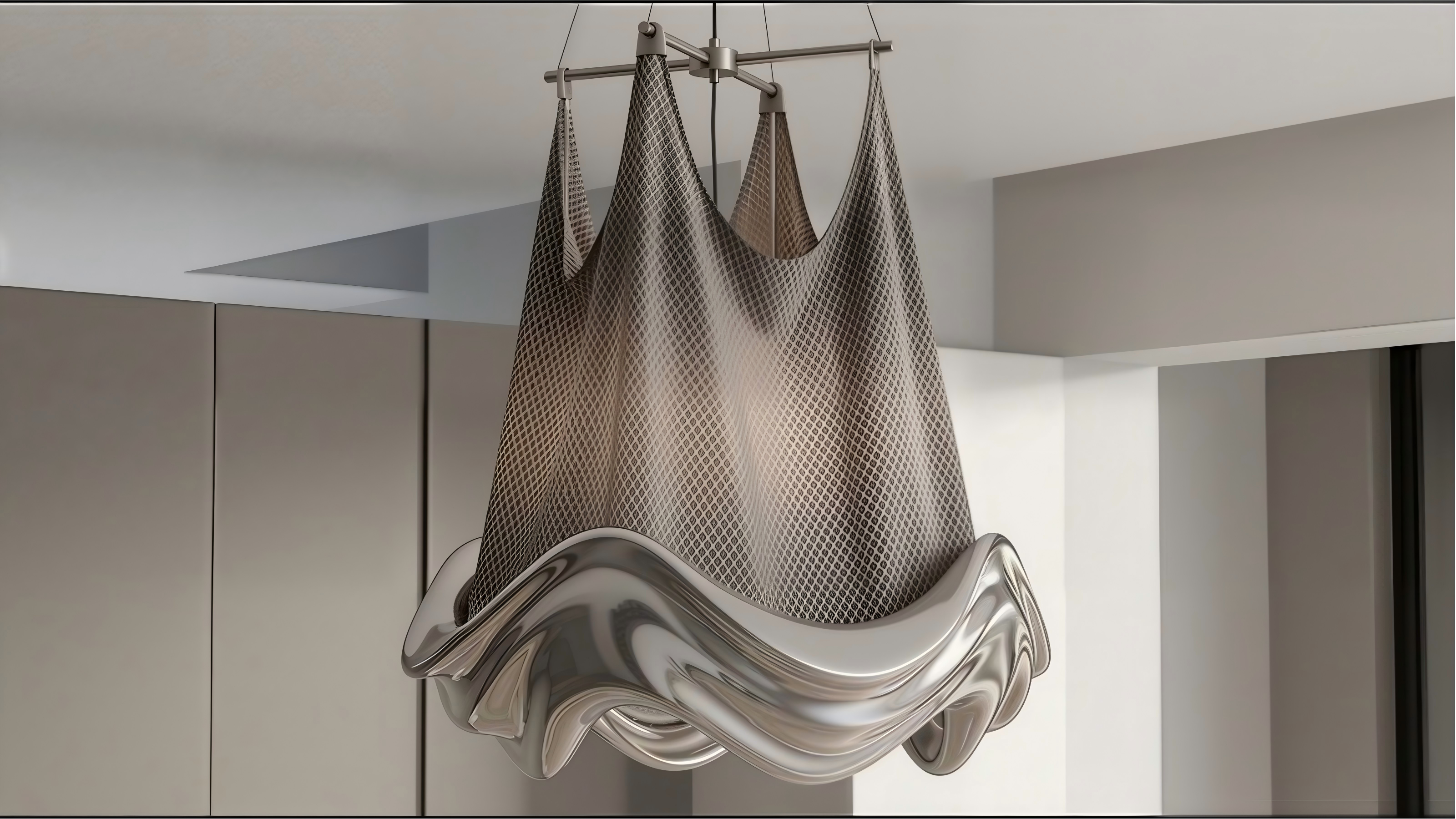 Futuristic fluid art x light luxury silent fusion wind，