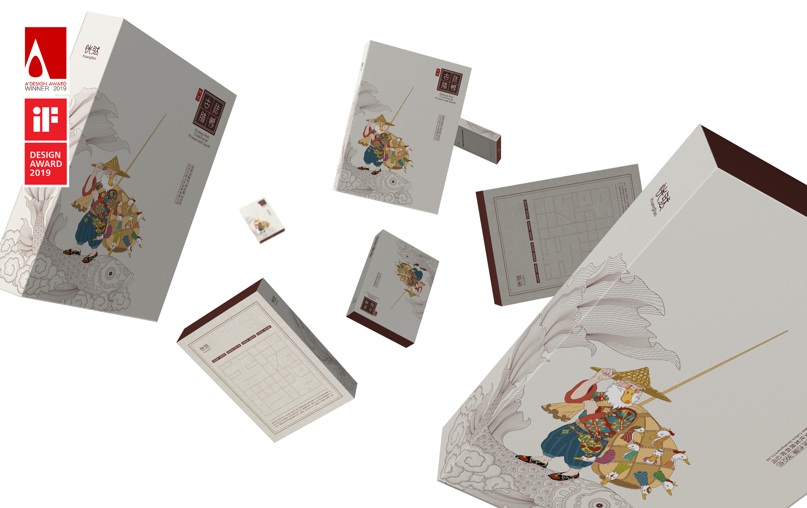 Zeng Ling，Moment creativity，Suddenly, the ancient French cured duck，packing design，Food packaging，Chinese style，