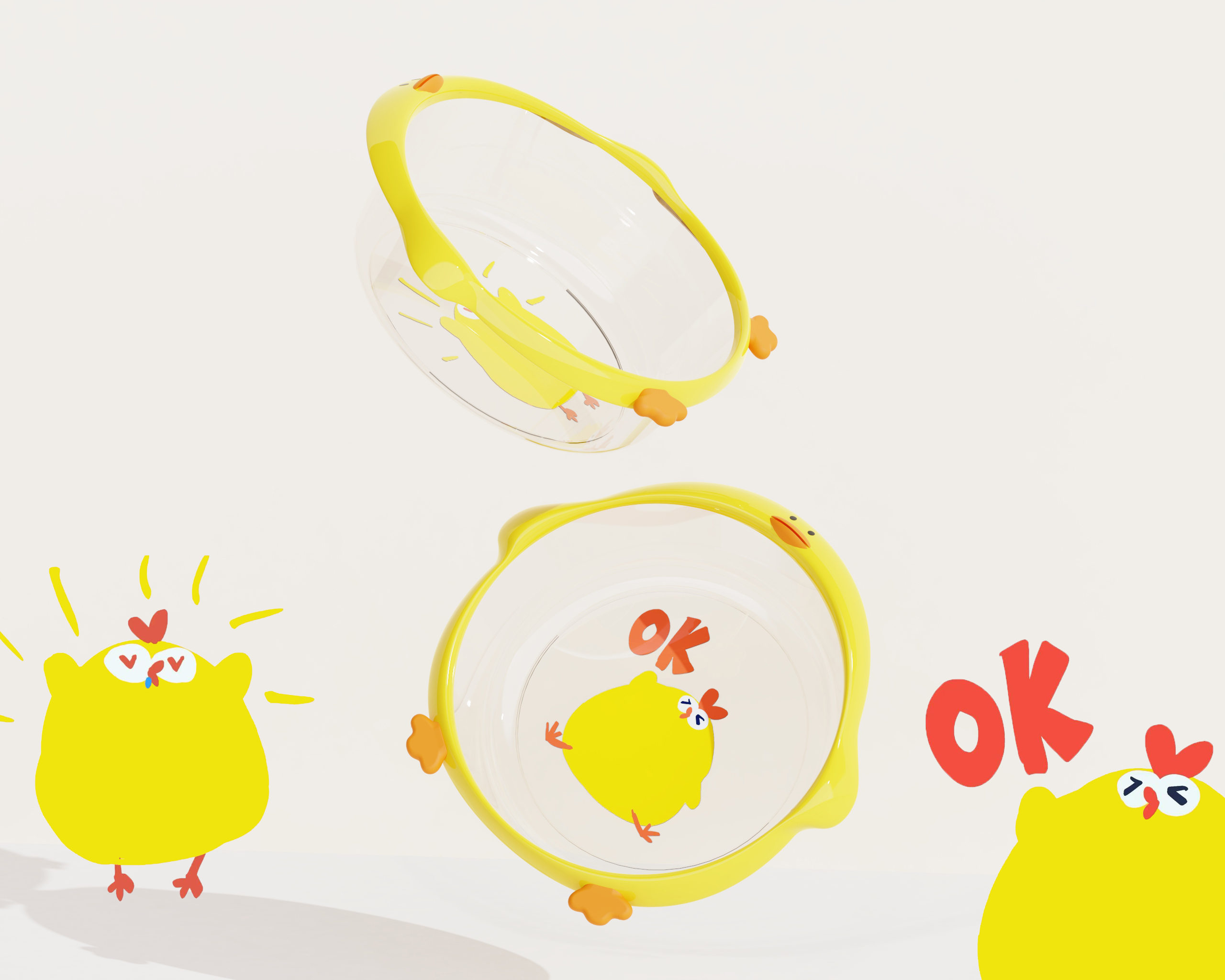 washbasin design，cartoon chick，Dundun Chicken，Housewear & Furnishings，Cartoon washbasin，