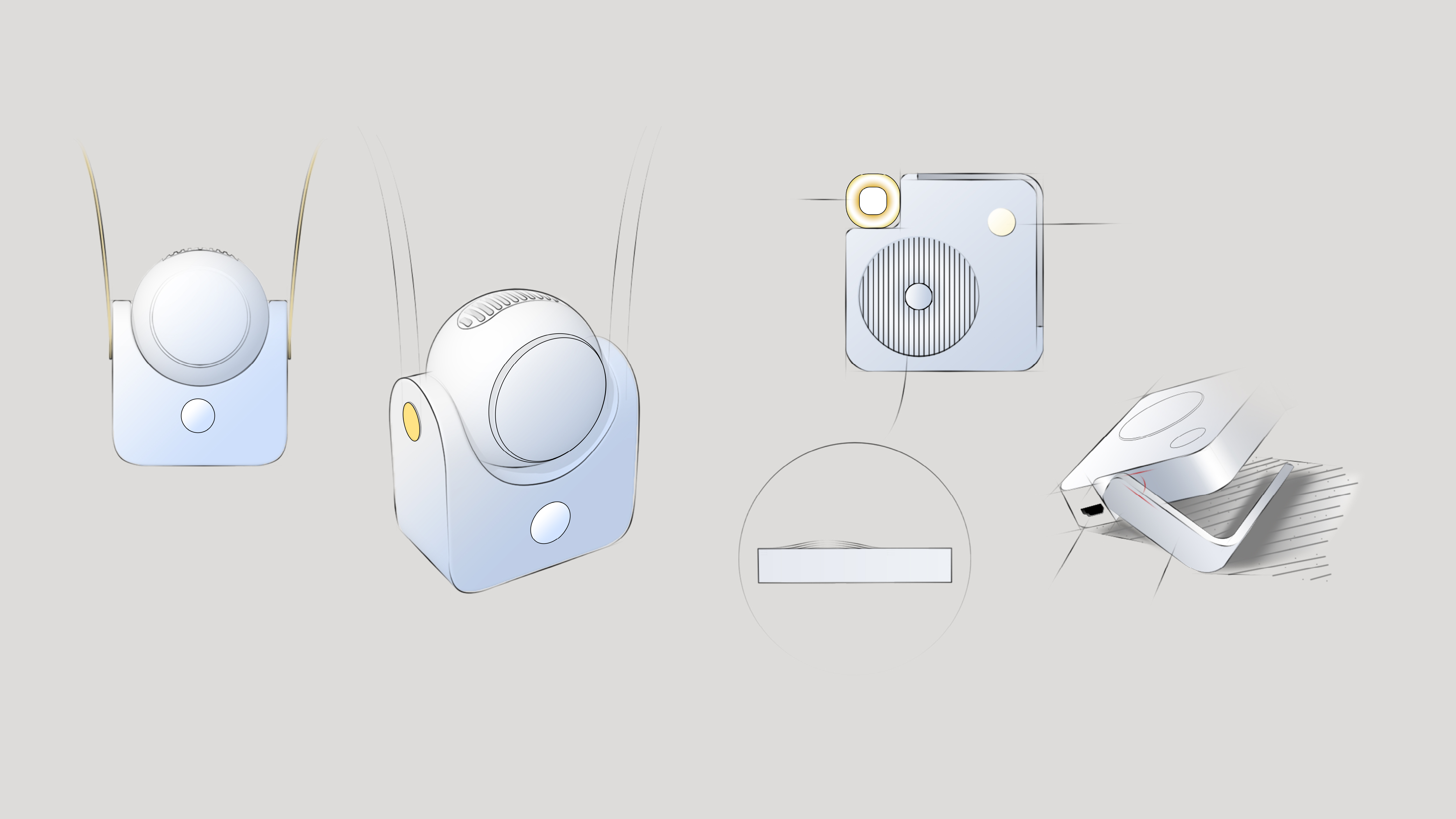 Fan，Hand warmer，Render，Appearance design，