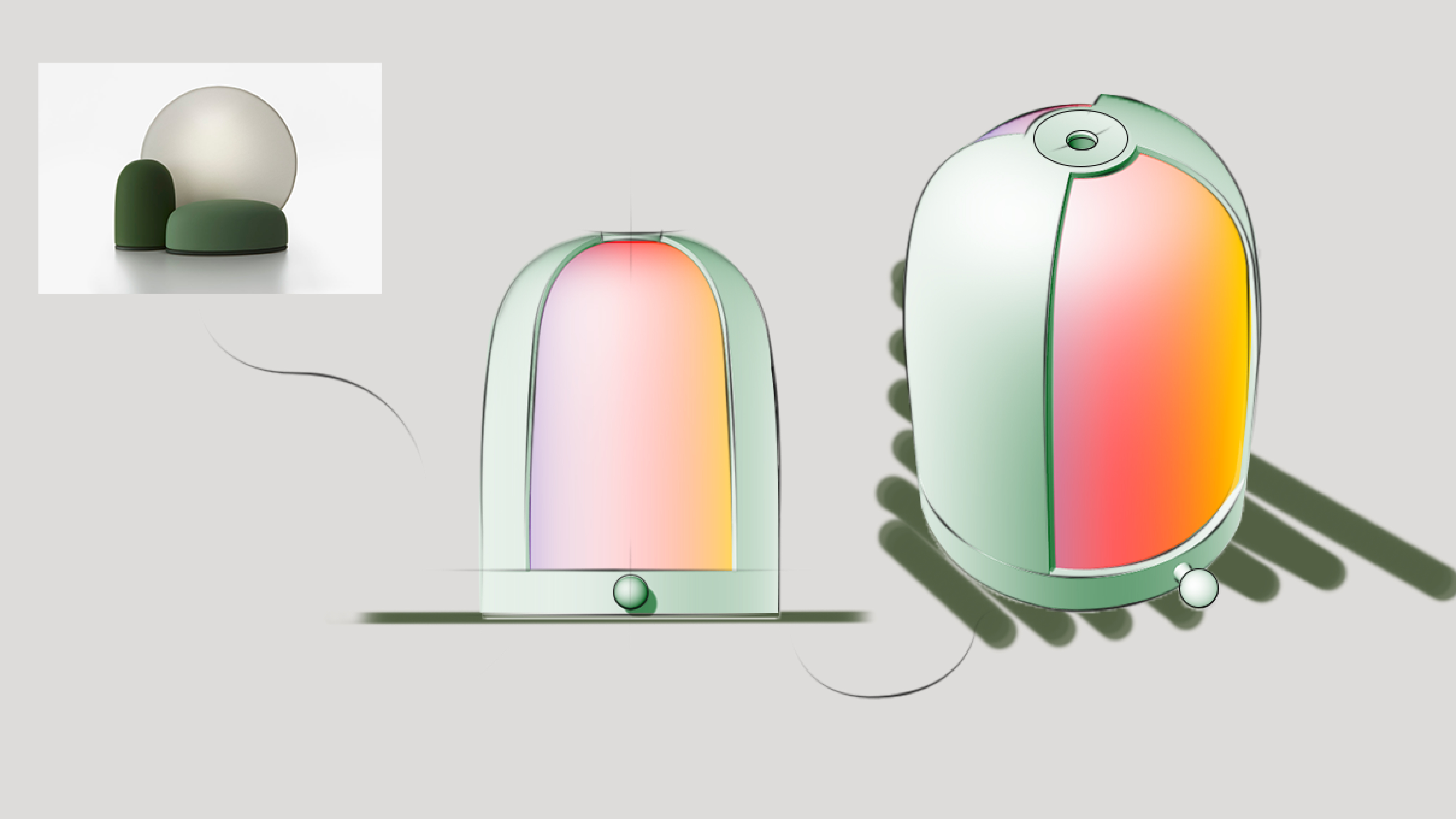 Fan，Hand warmer，Render，Appearance design，