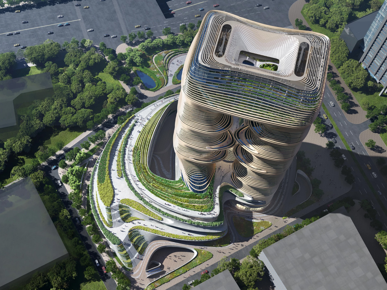 Zaha Architects，Yidan Center，Shenzhen Landmark，ZHA，