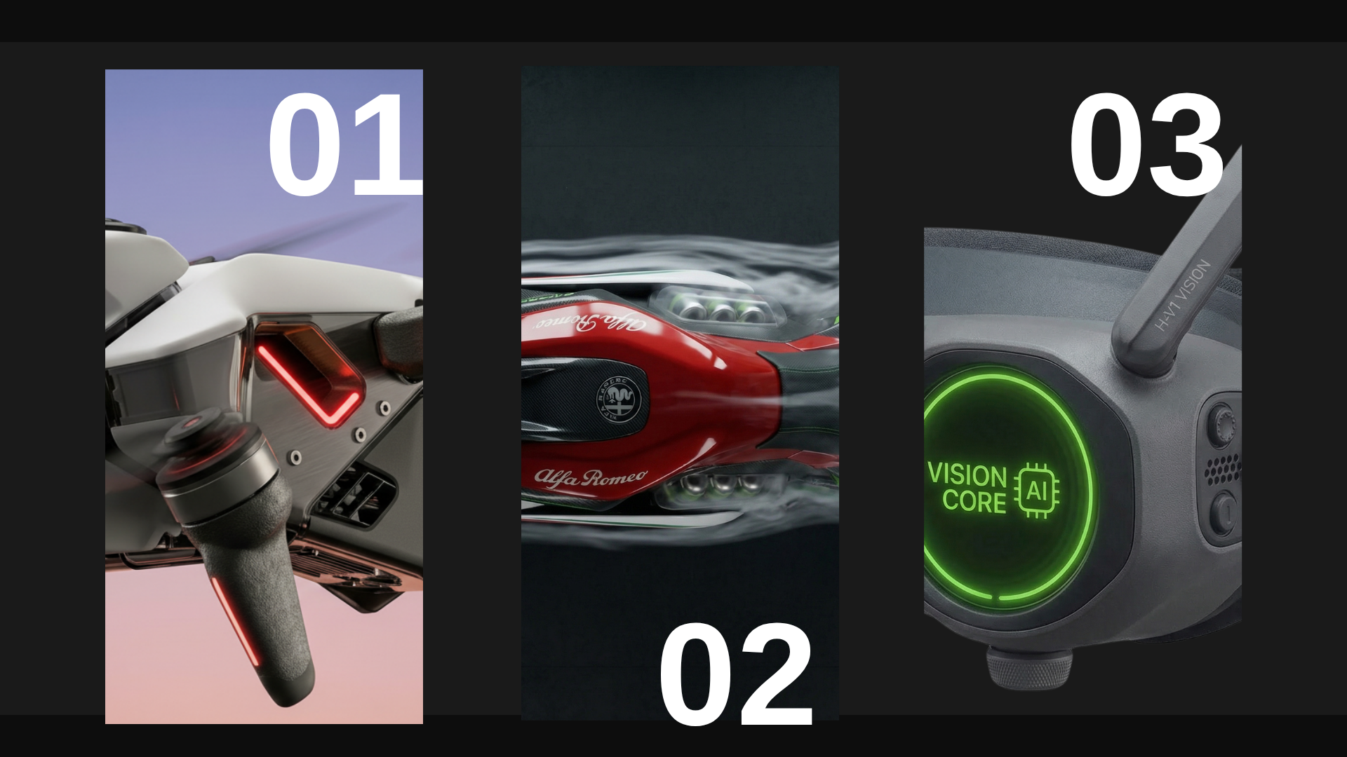 Drone, motorcycle, off-road, holographic,，