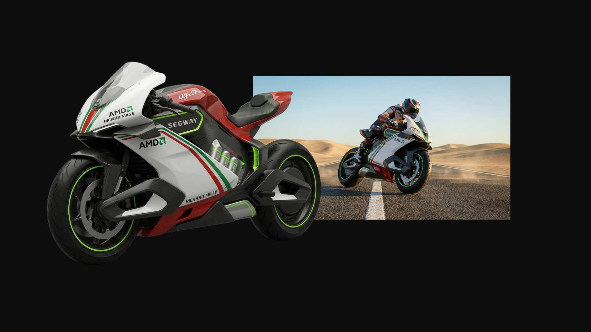 Drone, motorcycle, off-road, holographic,，