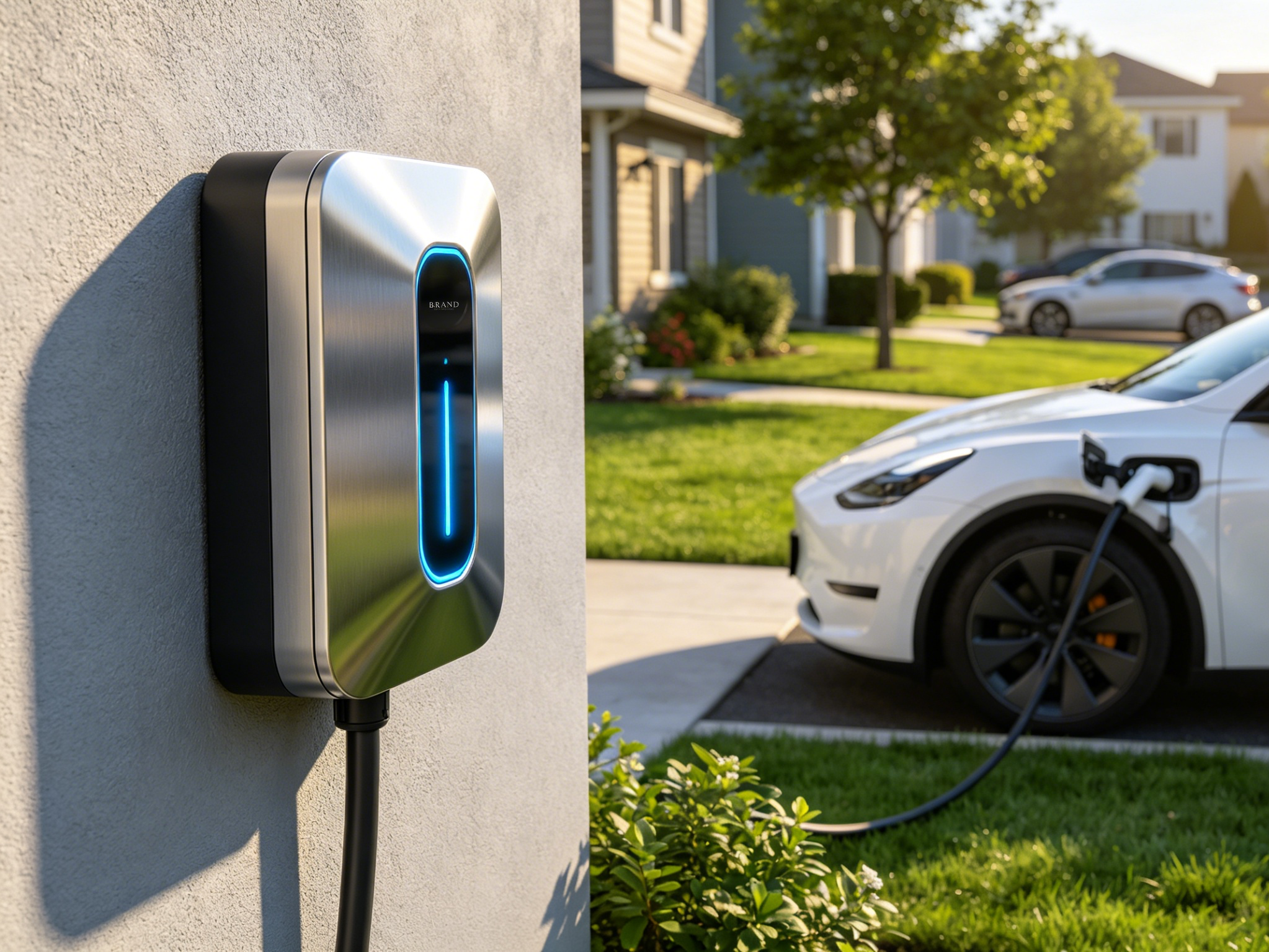 Charging pile，Wall mounted charging pile，new energy，Appearance design，Structural design，Household charging pile，New energy charging equipment，