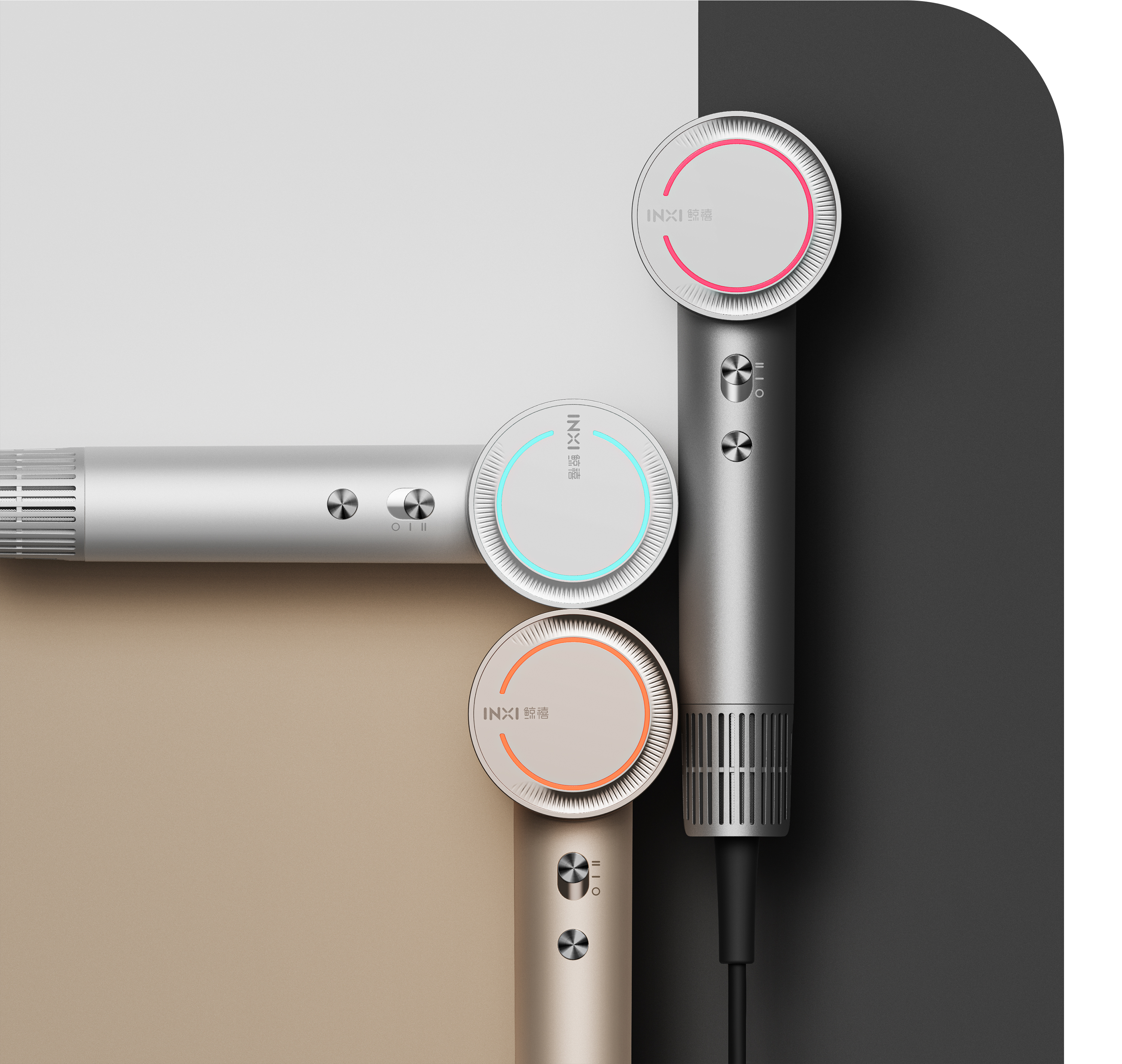 Personal beauty care，Household appliances，High speed hair dryer，industrial design，ID design，Product rendering，Hair care，hair drier，