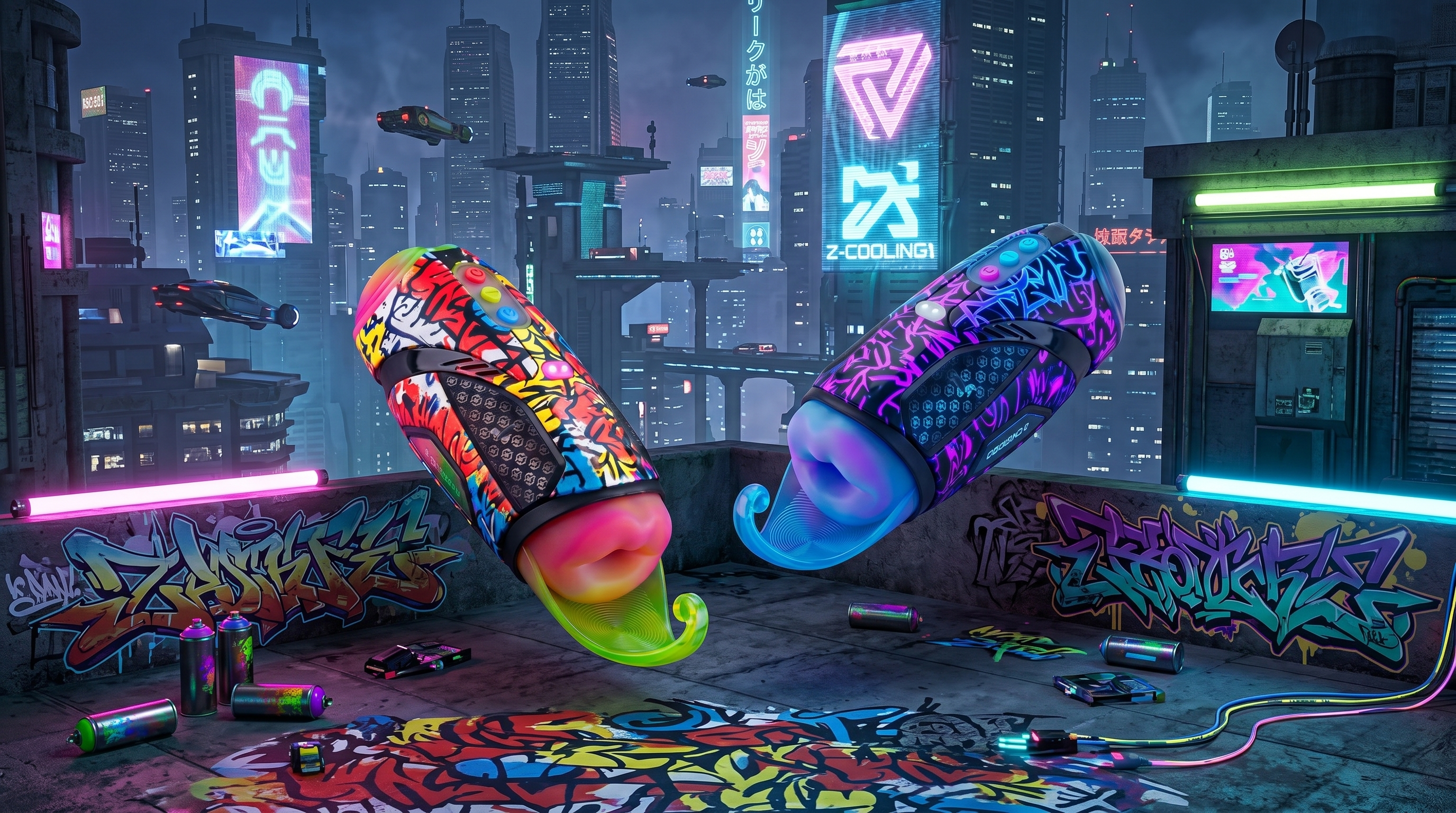 Adult supplies ~ aircraft cup ~ graffiti art ~ product design，