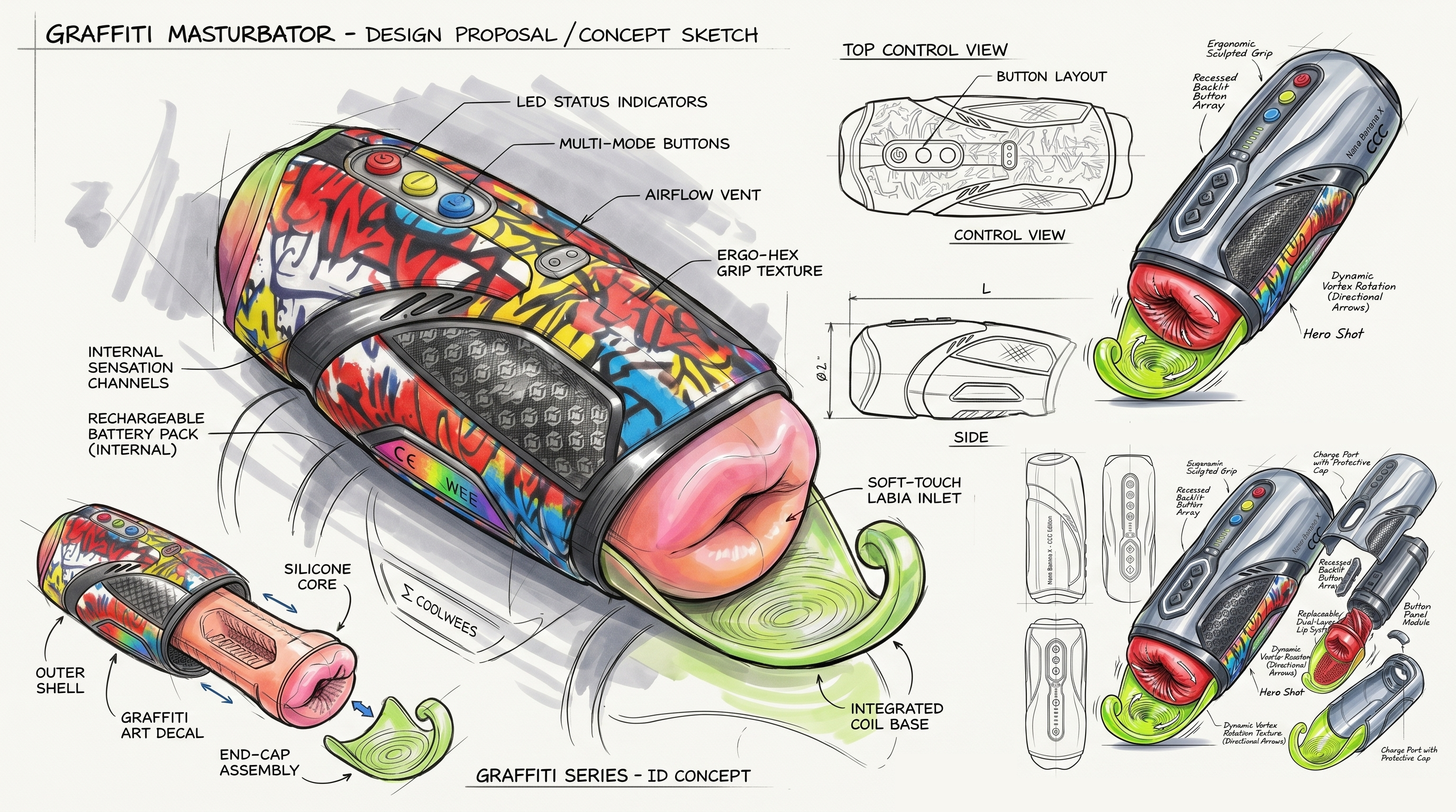 Adult supplies ~ aircraft cup ~ graffiti art ~ product design，