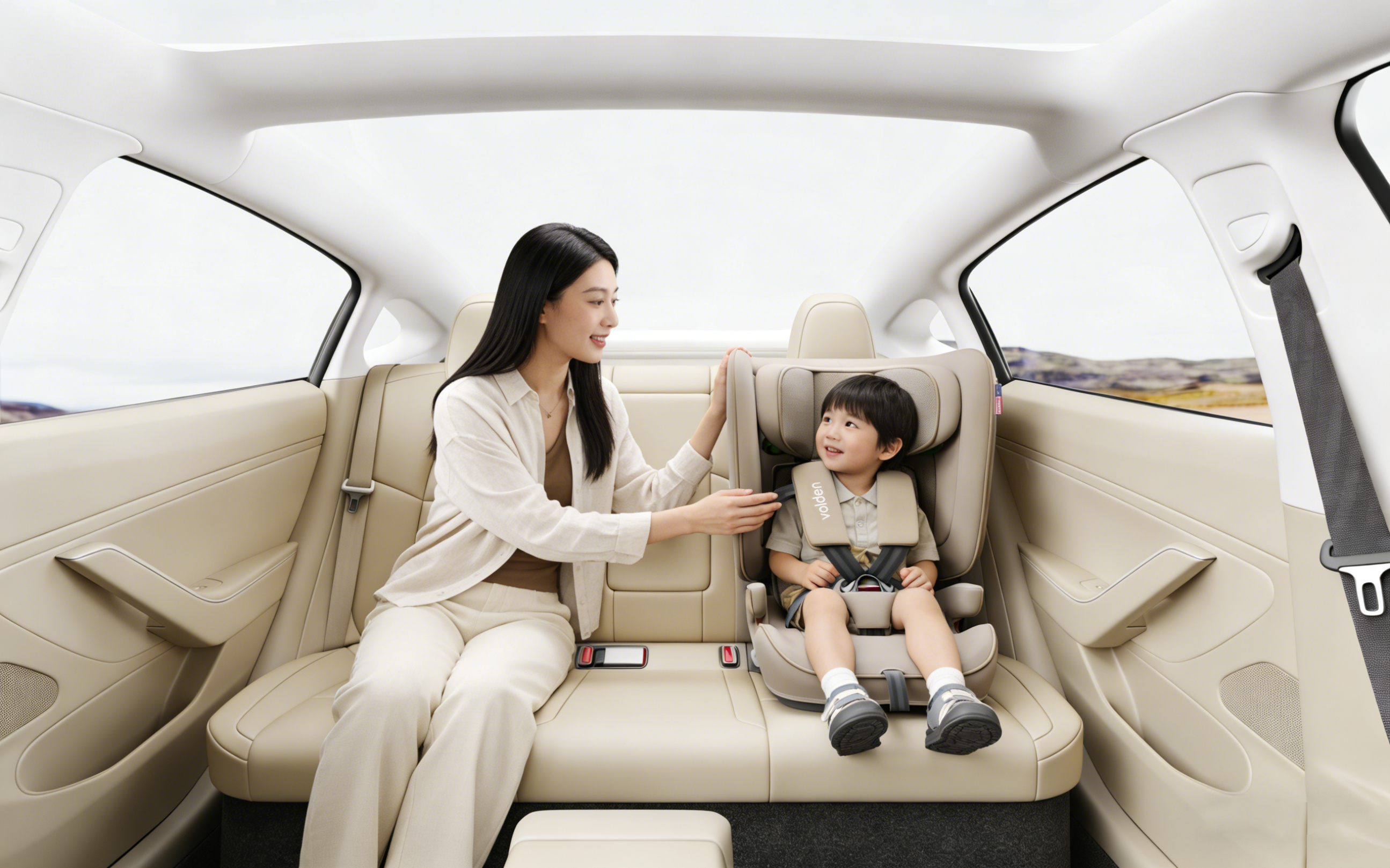 vehicle-use child safety seats，Safety seat modeling rendering，Child mother and baby，Cross-border e-commerce product rendering，3D rendering，E-commerce details，Modeling and rendering，