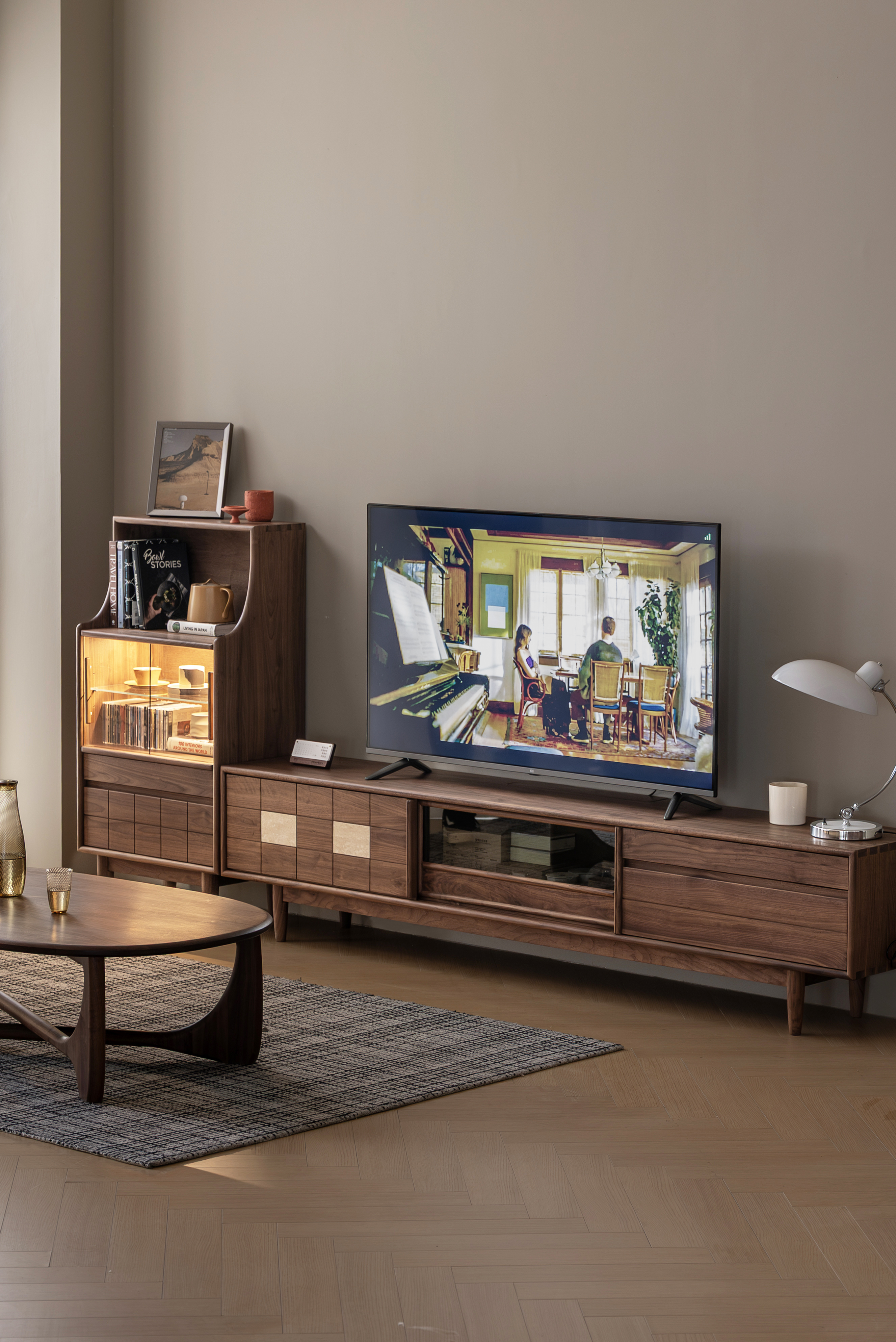 furniture design ，Residential Furniture，Solid wood furniture，Black walnut furniture，Original design，TV cabinet，