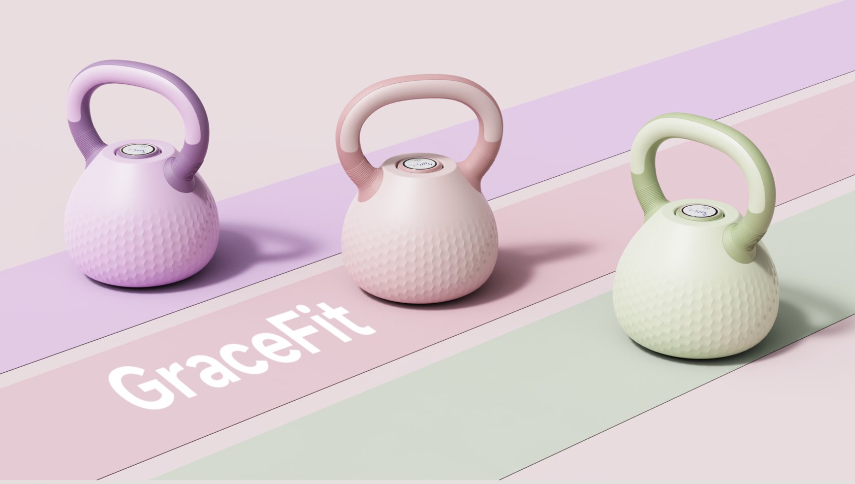 Female design，Kettlebell Design，Fitness equipment，product design，industrial design，Scream Education，