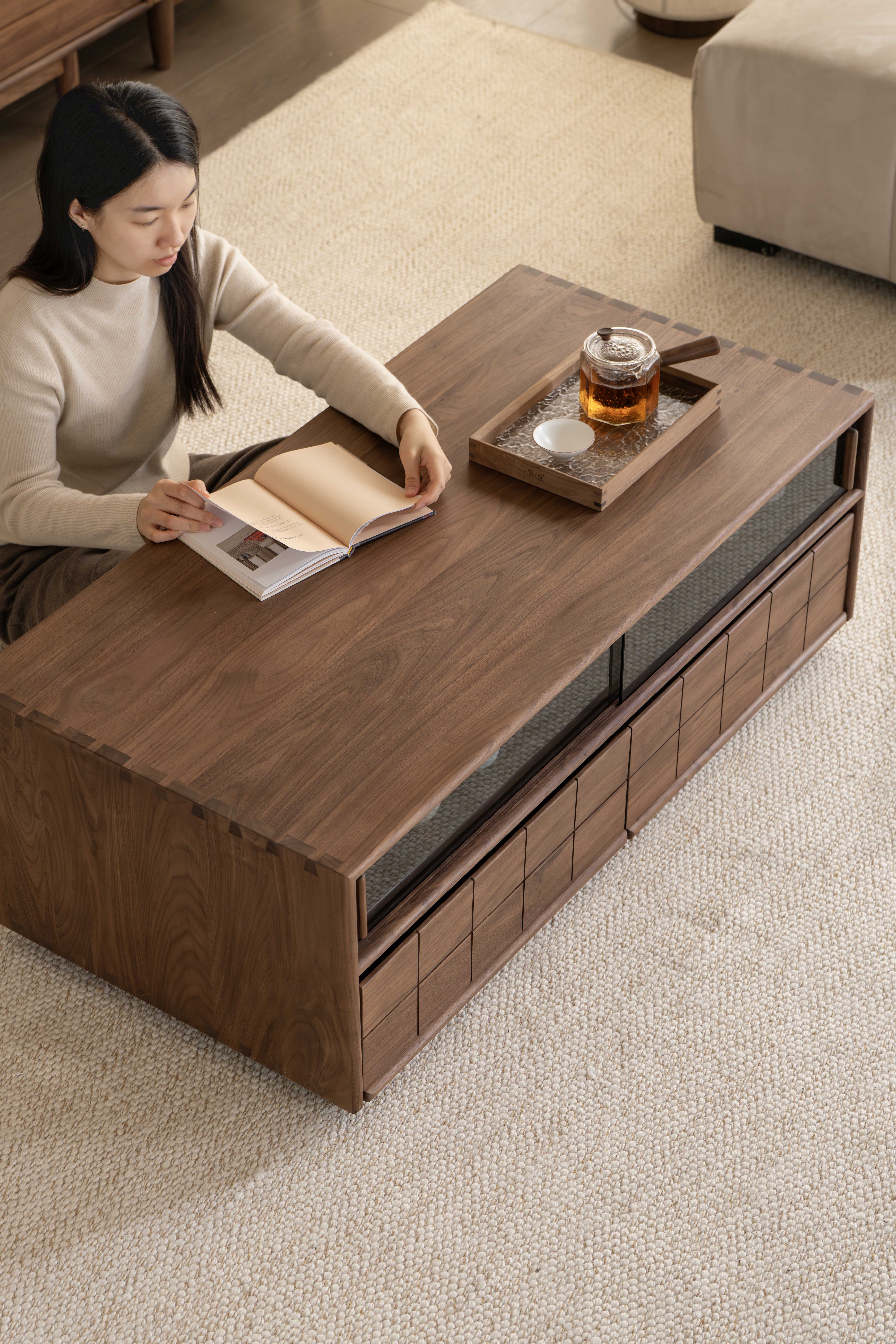 Tea table design，Black walnut furniture，Solid wood furniture，Residential Furniture，furniture design ，Original design，