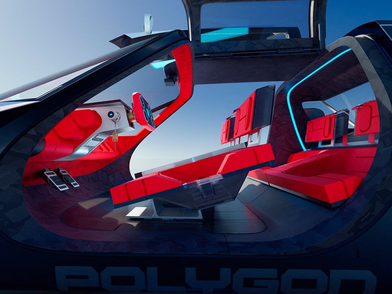 Polygon，beautiful，Pure electric trolley，Steer-by-wire，Butterfly door，