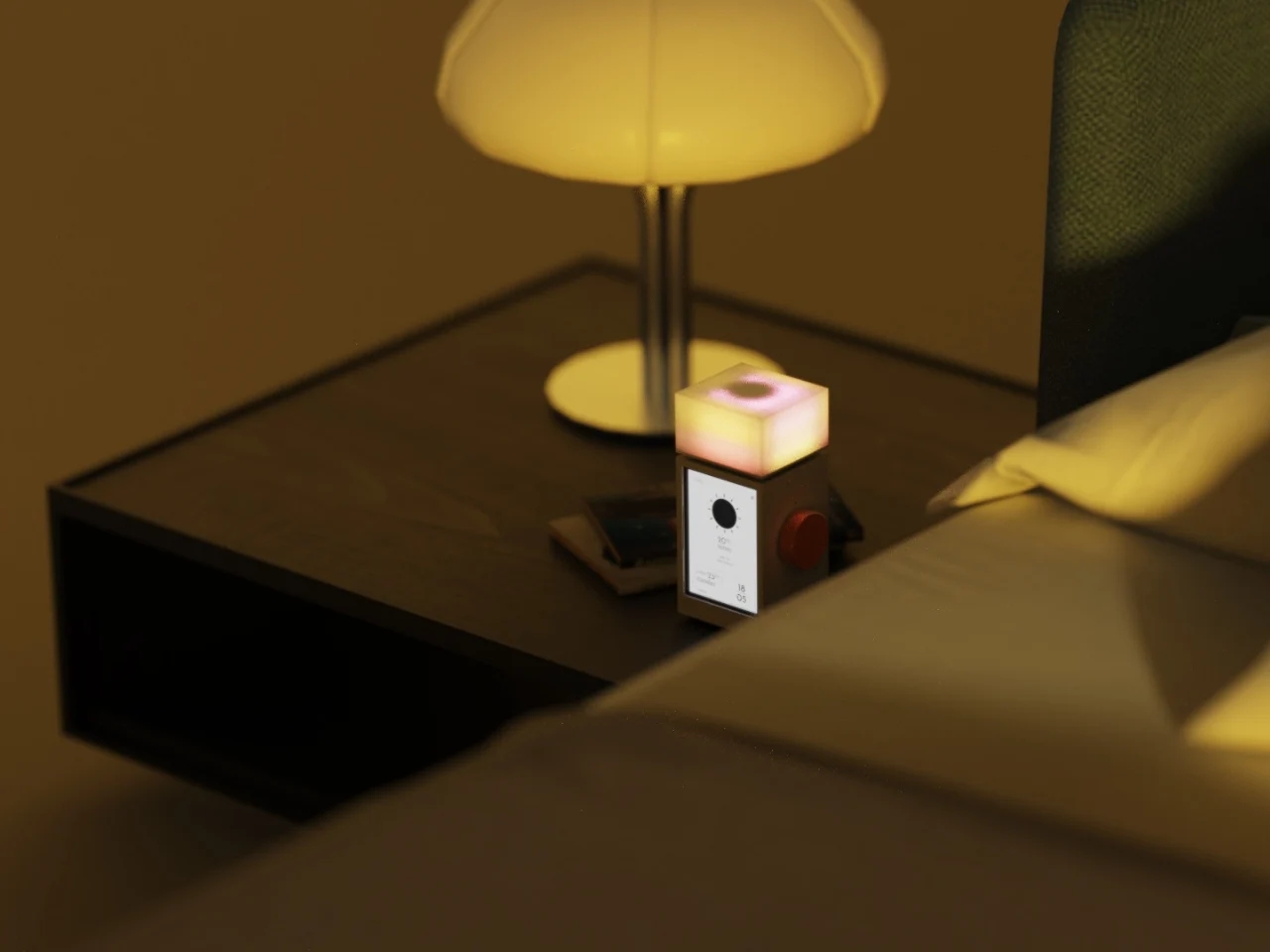 The Real Objects，Minimalist alarm clock，Sunrise Wake，Bedside atmosphere lamp，analog clock，