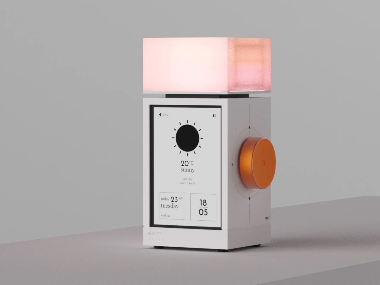 The Real Objects，Minimalist alarm clock，Sunrise Wake，Bedside atmosphere lamp，analog clock，