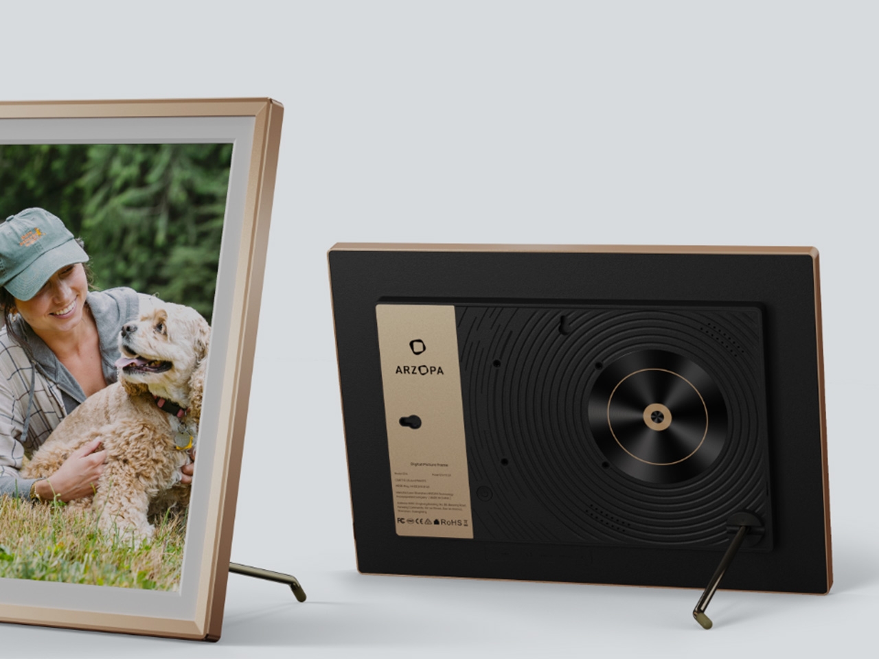 Smart Digital Photo Frame，Unlimited cloud storage，Family Sharing，Vintage vinyl，14 inches，