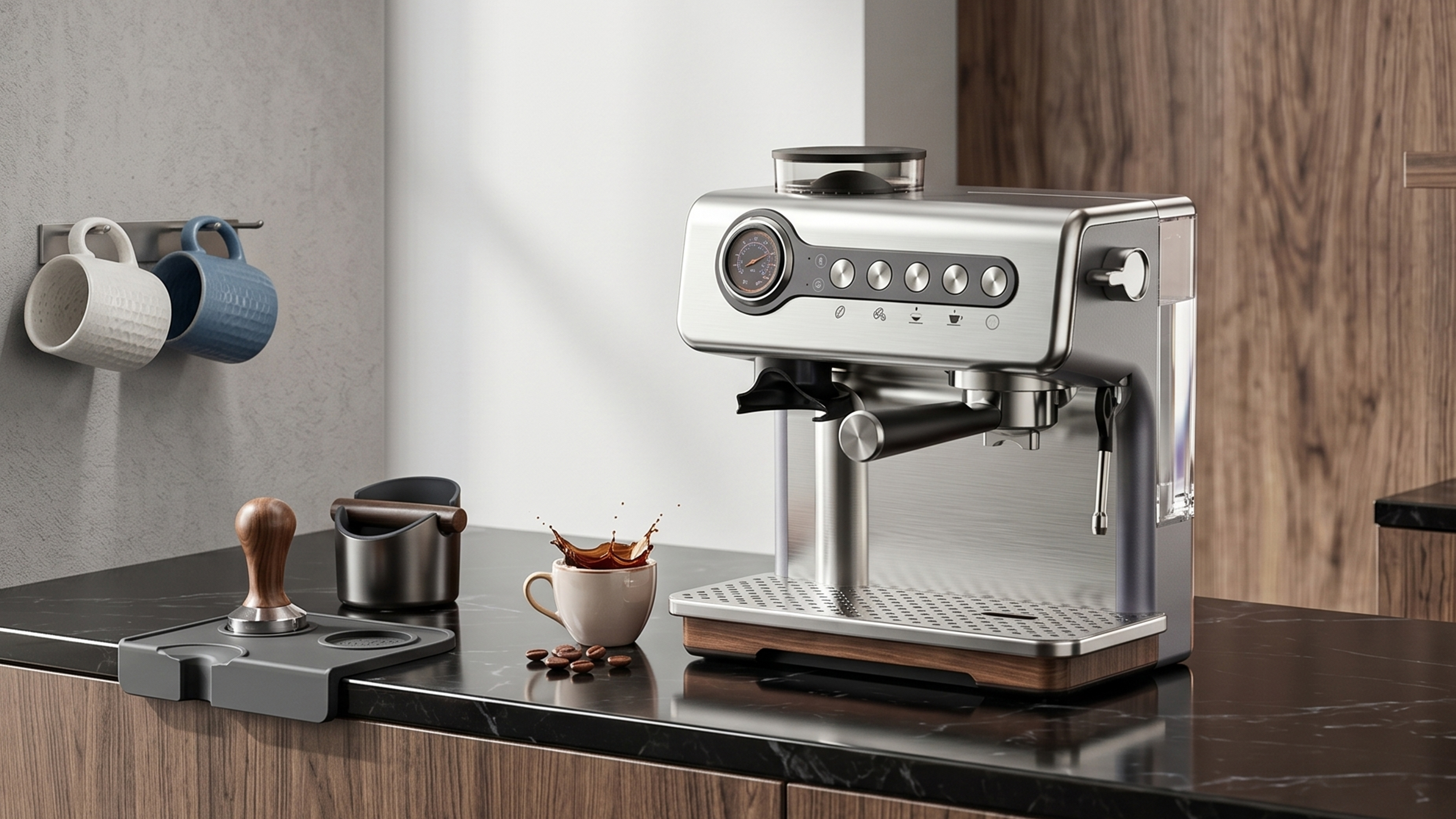 Coffee machine，Italian coffee machine，small home appliances，Wall-mounted coffee machine，Appearance design，product design，industrial design，