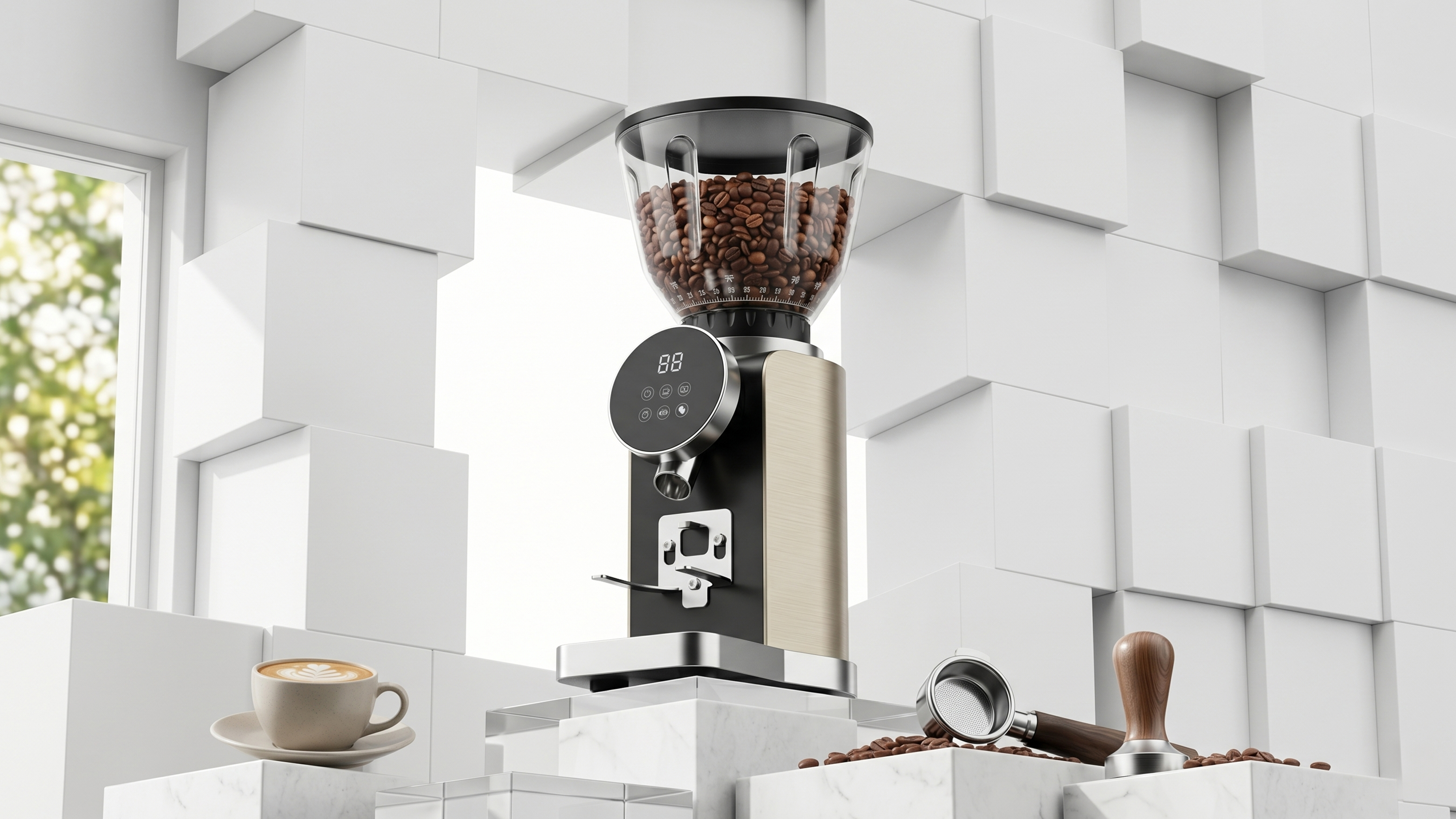 Bean grinder，Grinding machine，commercial bean grinder，small home appliances，Appearance design，product design，industrial design，get design，