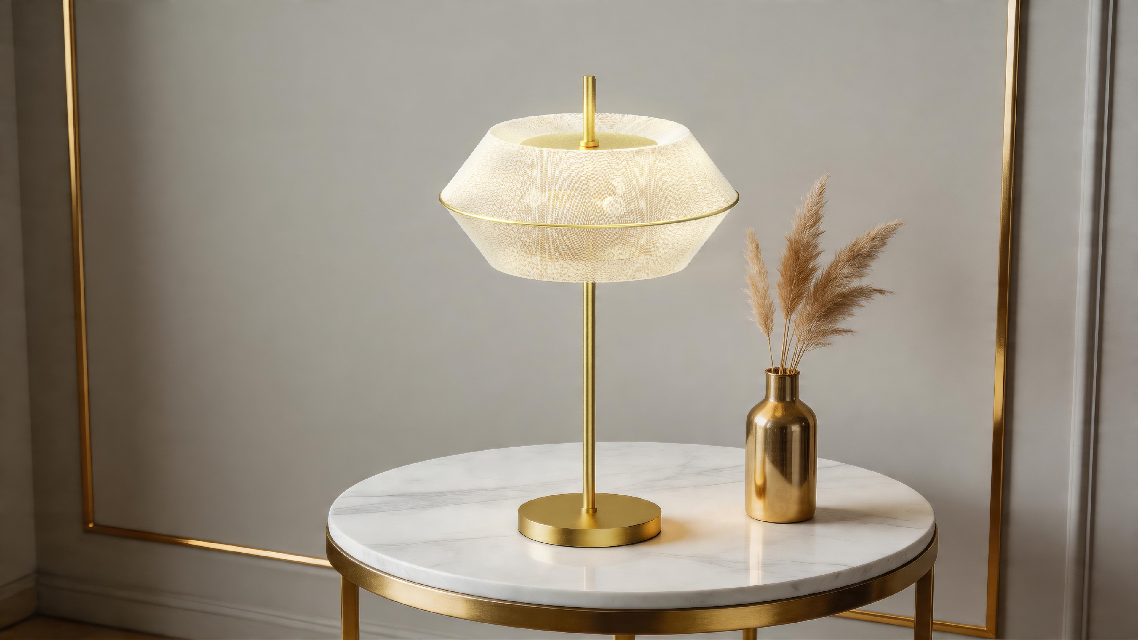Minimalist and elegant silk lampshade design，