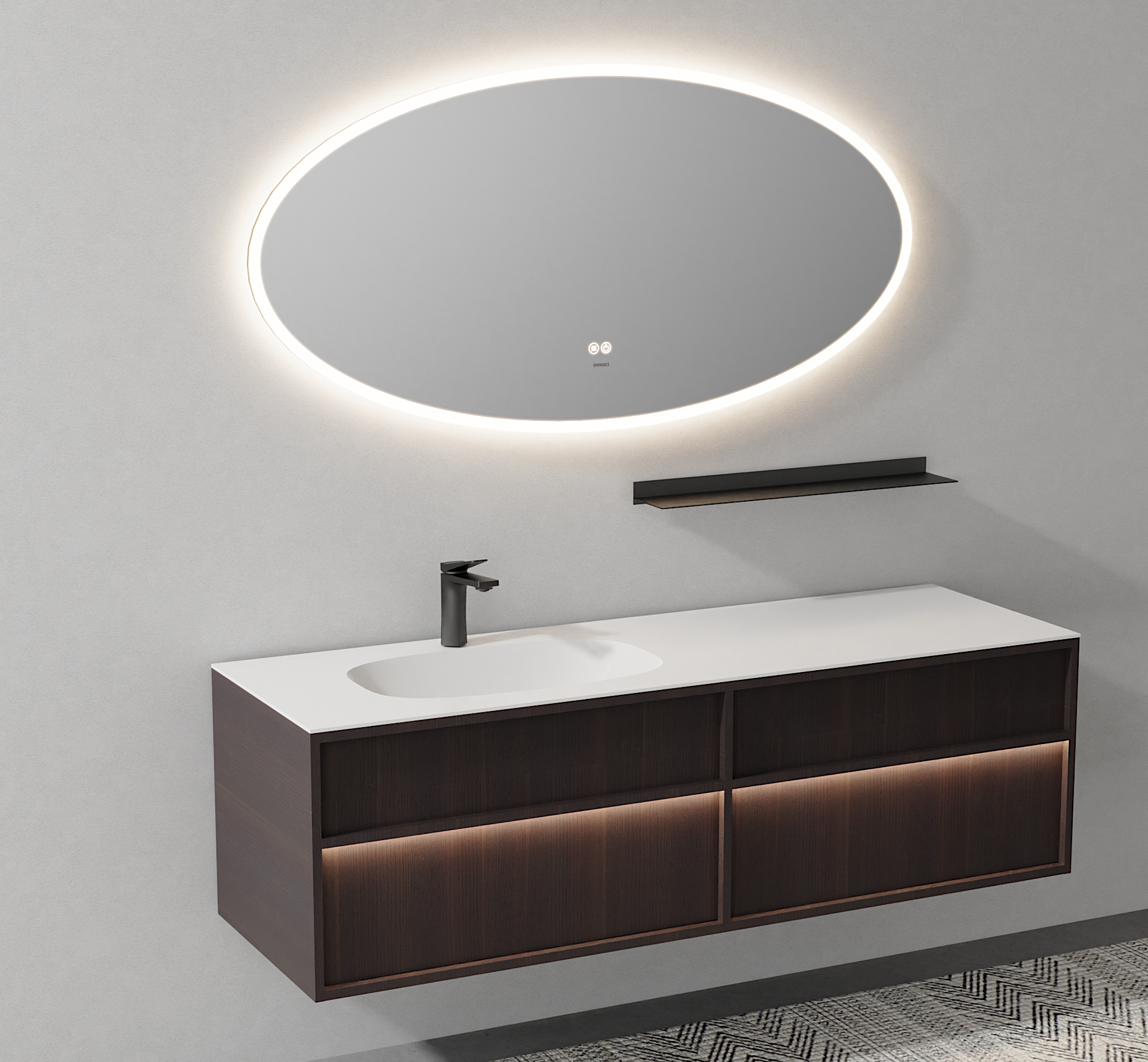 wood grain cabinet; bathroom cabinet，