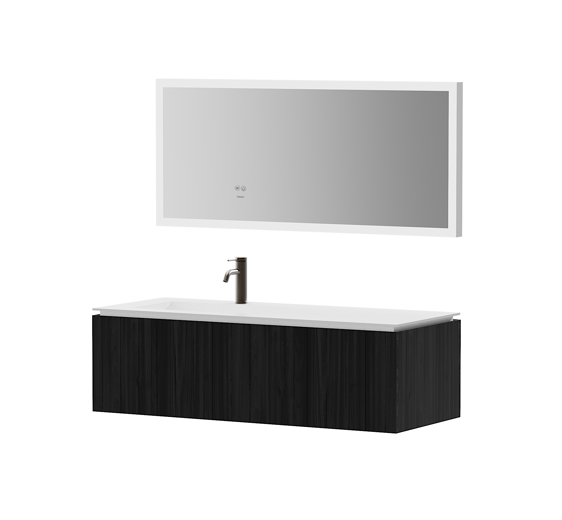 Bathroom Cabinet; Wood Grain; Carved Texture; Glass，