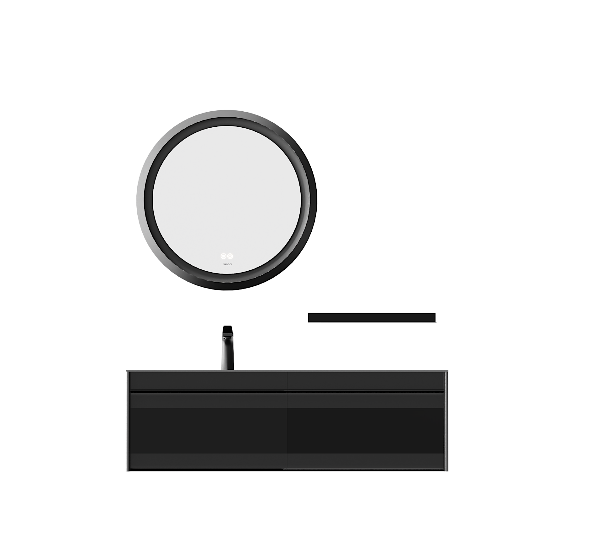 Bathroom Cabinet; Wood Grain; Carved Texture; Glass，