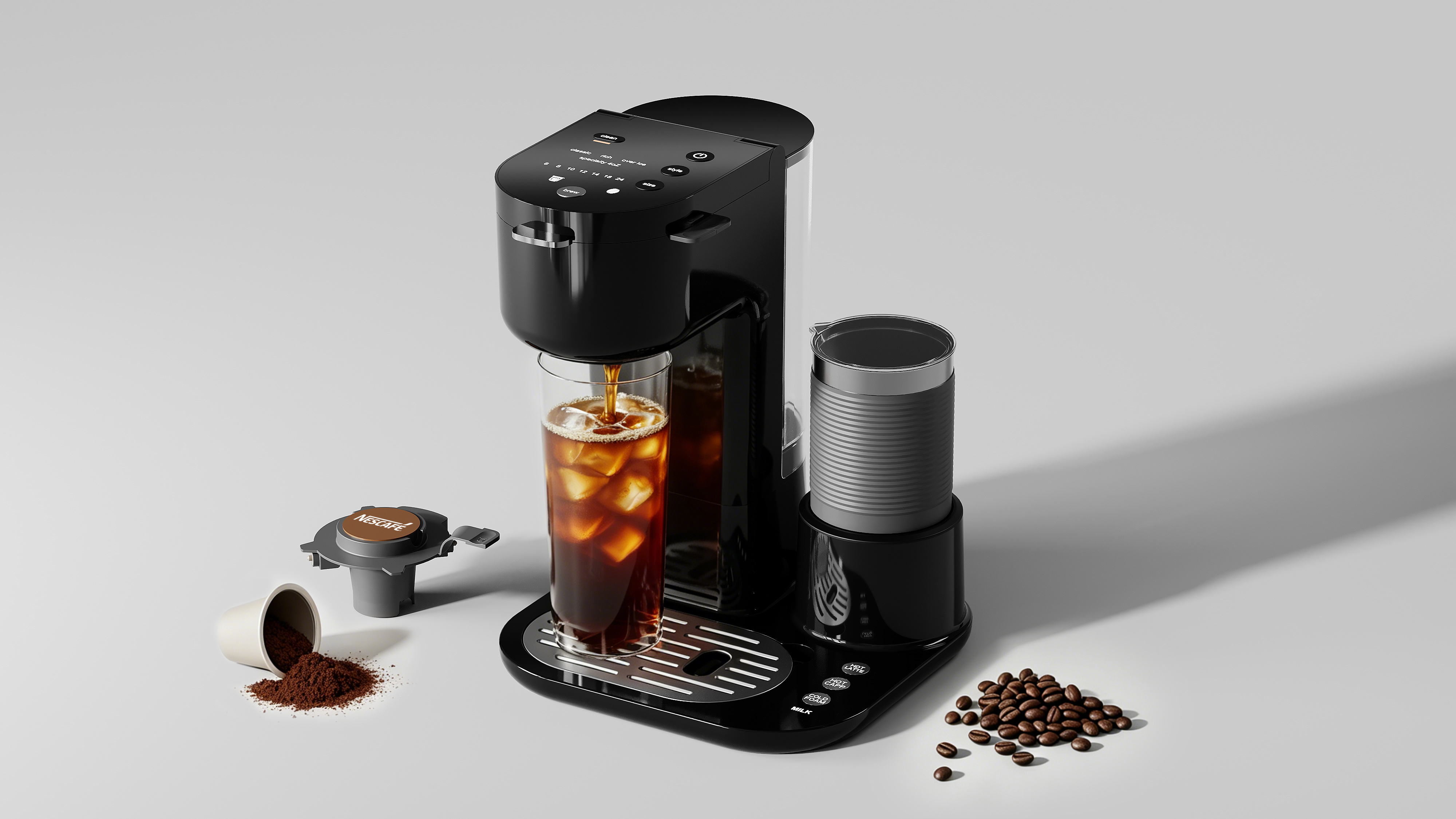 industrial design，Structural design，Coffee machine，Milk foaming machine，product design，