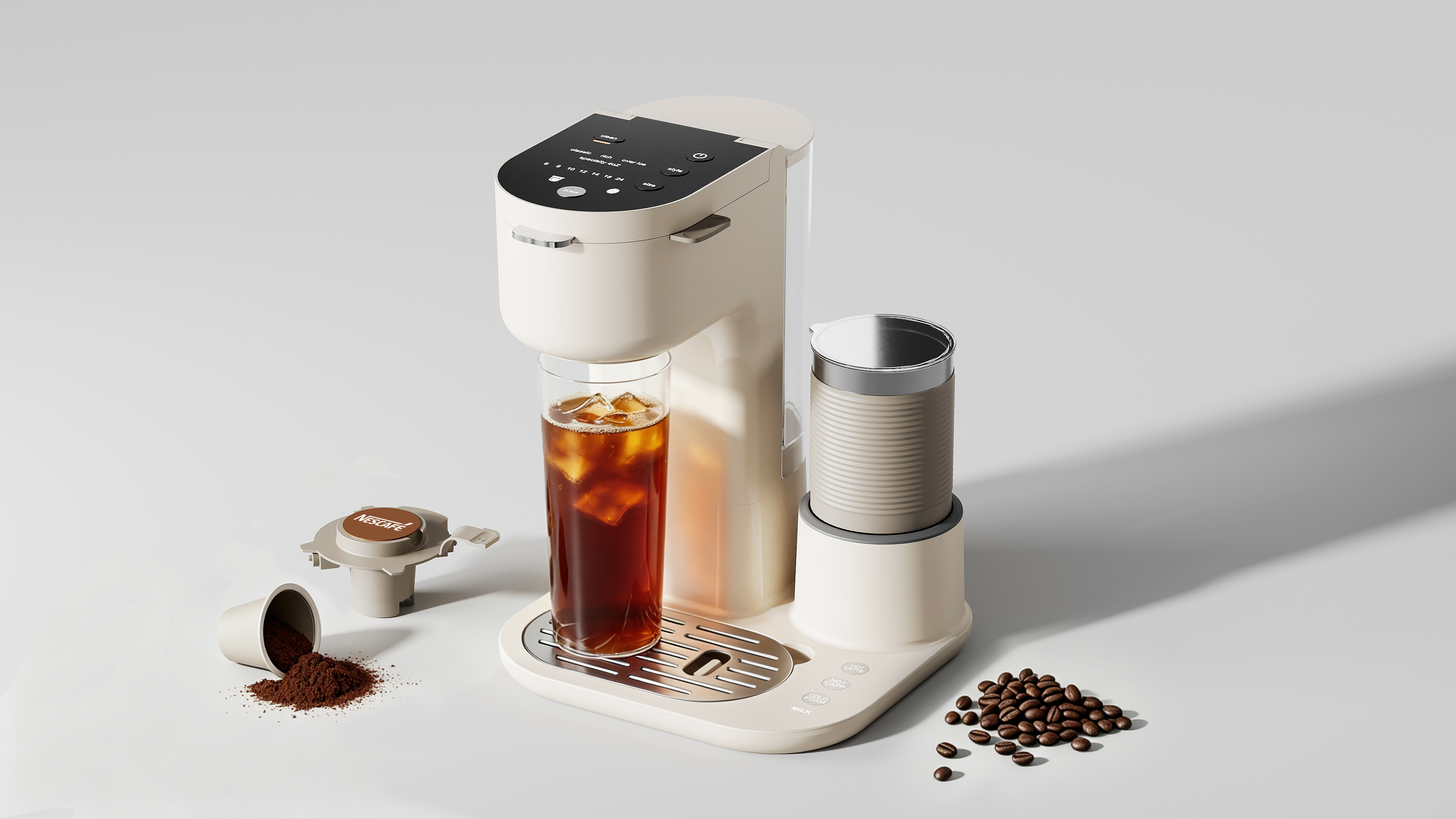 industrial design，Structural design，Coffee machine，Milk foaming machine，product design，