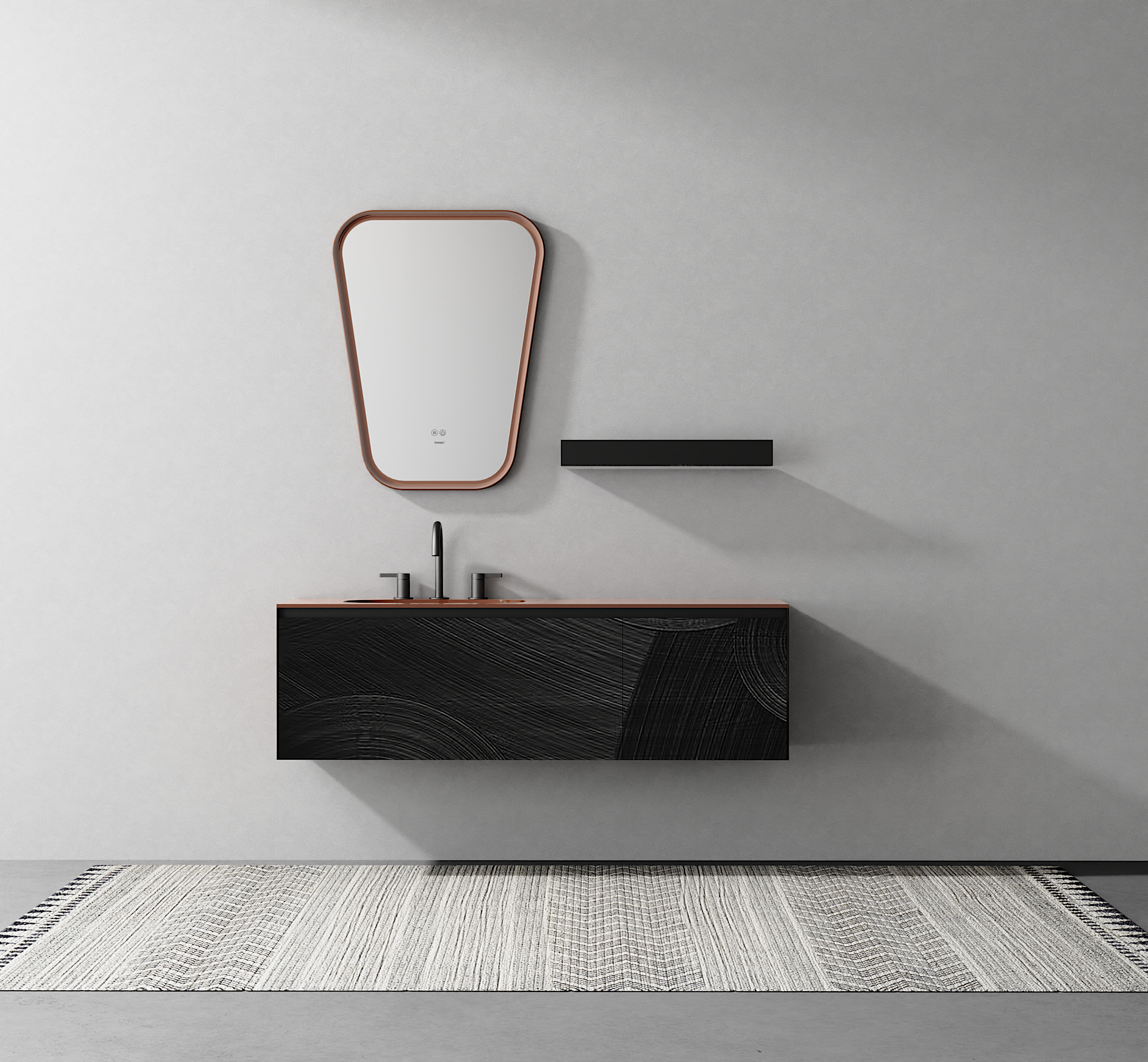 bathroom cabinet; texture; wood grain; glass door，