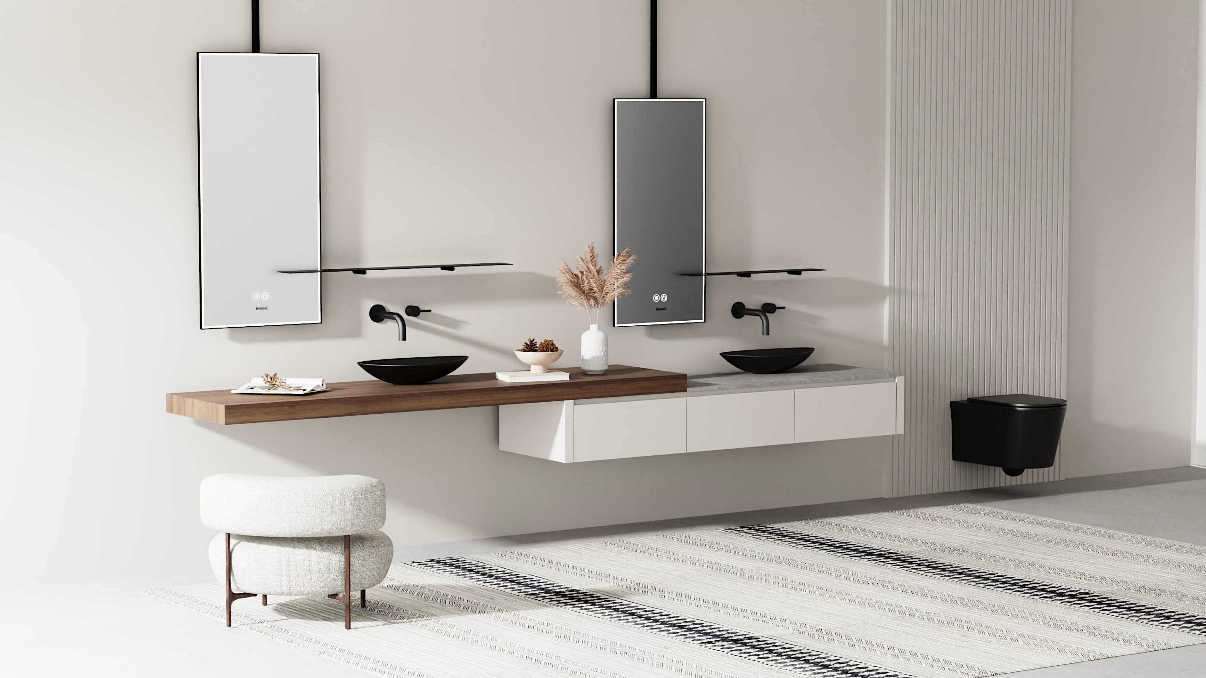 Bathroom cabinet; high-level sense; high-fixed，