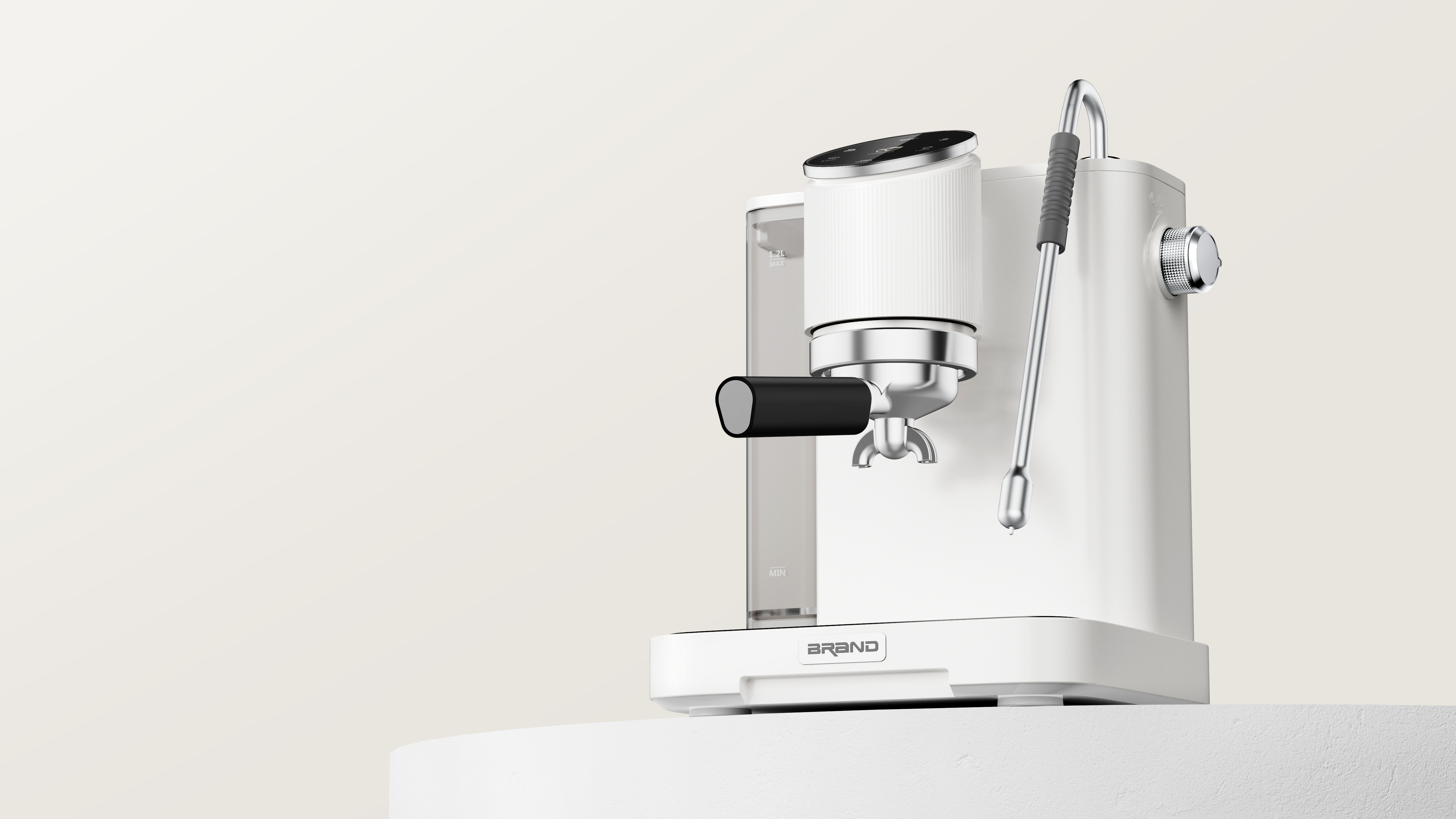 Coffee machine，industrial design，product design，Minimalist household appliances，Product rendering，Integration of Technology and Art，